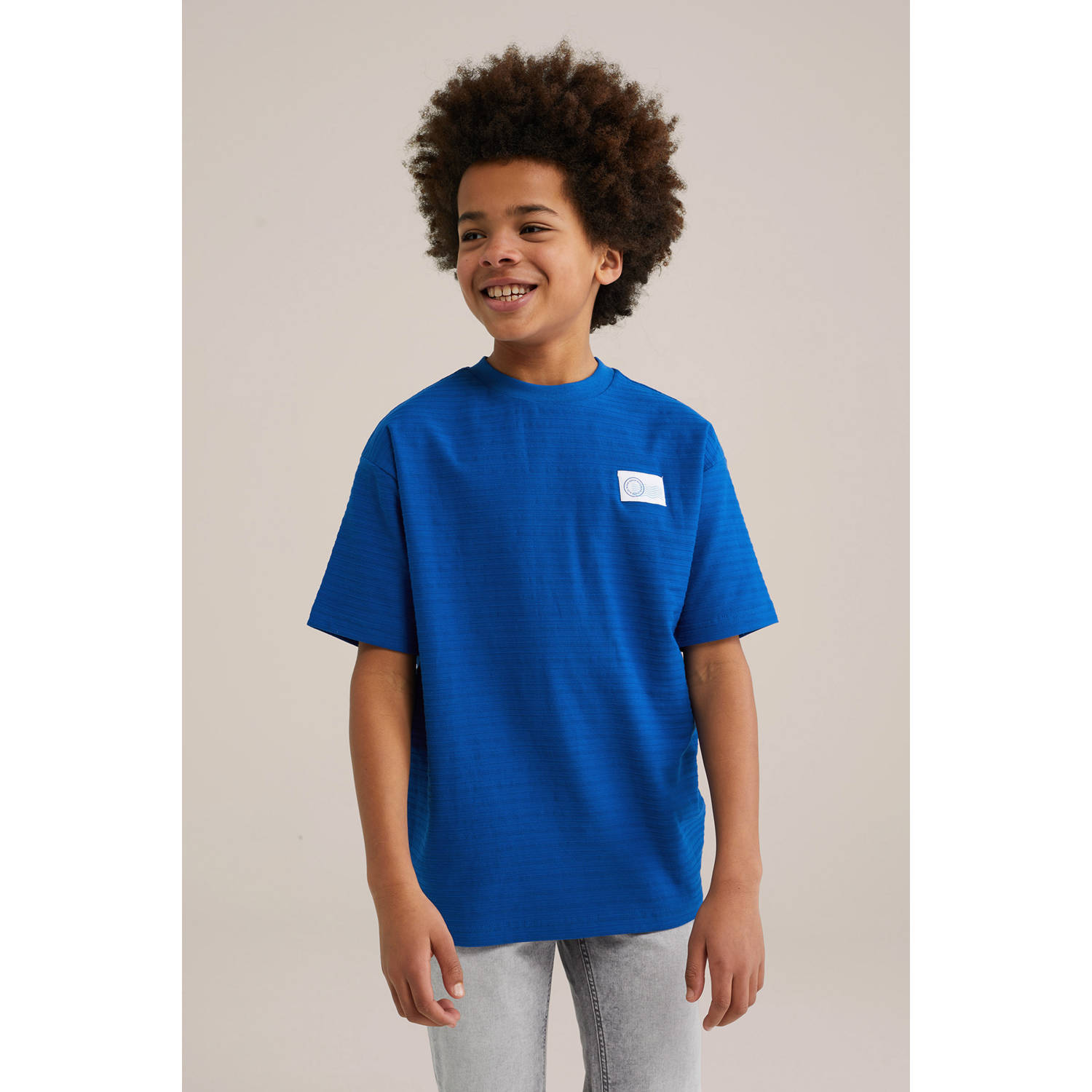 WE Fashion Blue Ridge T-shirt kobalt blauw