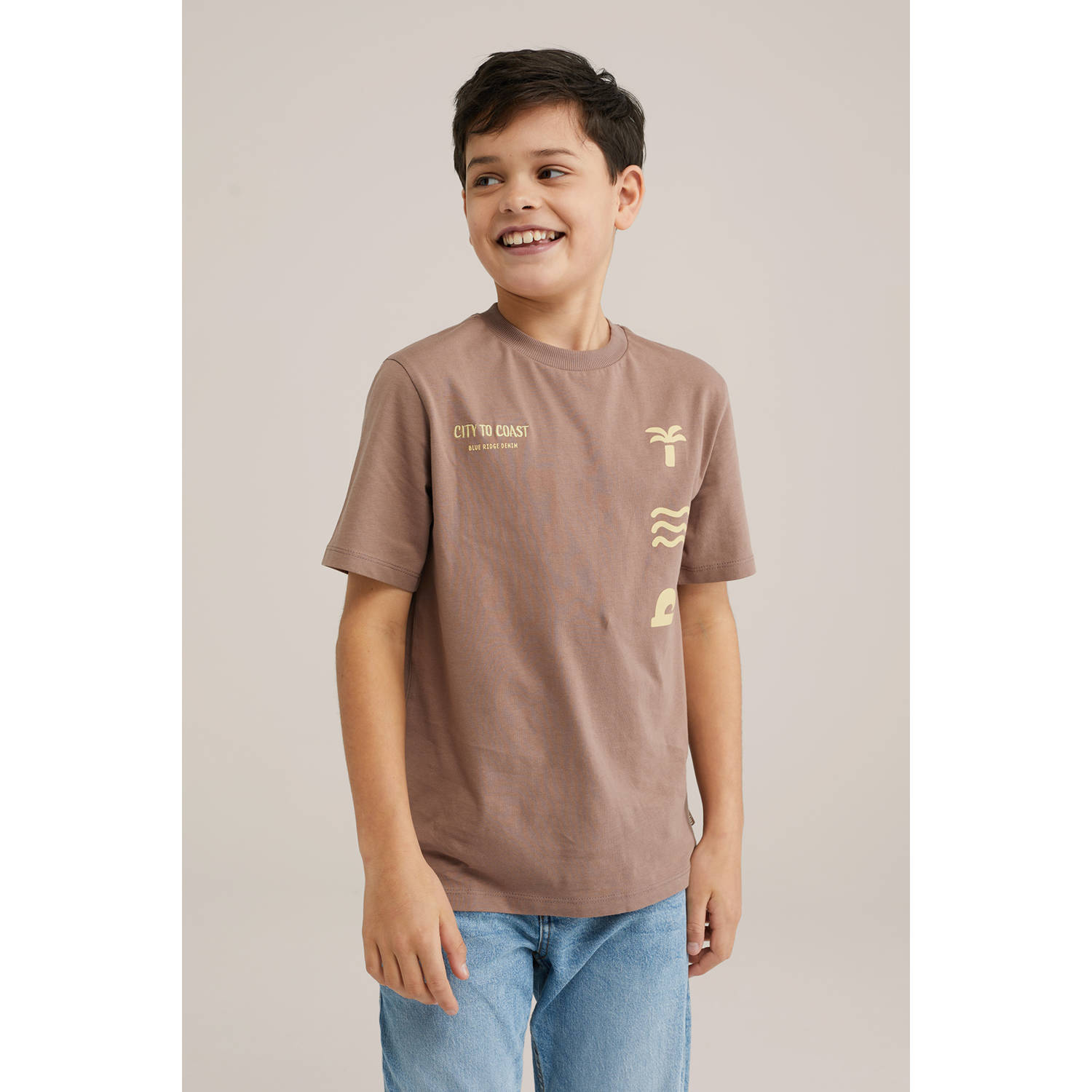 WE Fashion Blue Ridge T-shirt bruin