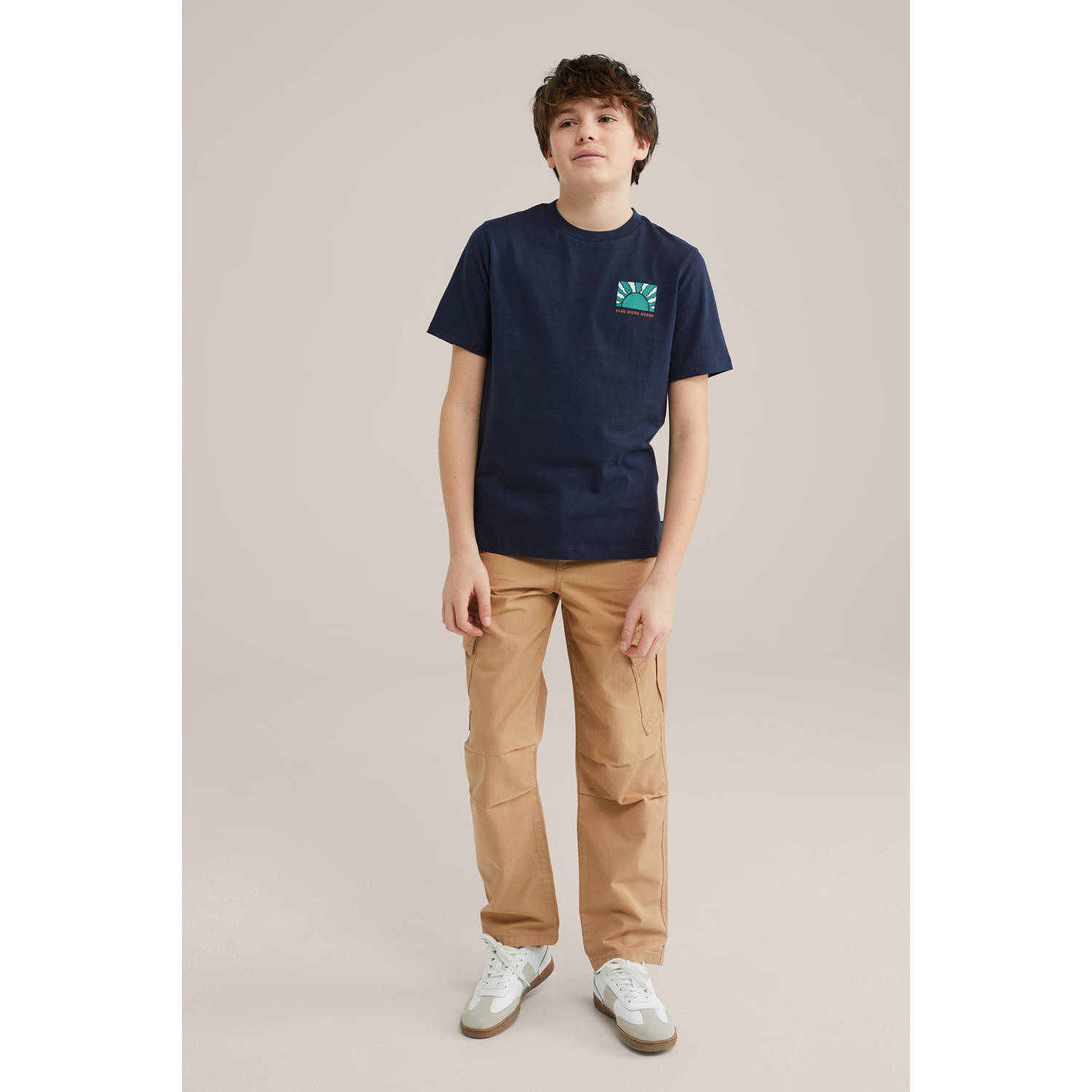 WE Fashion Blue Ridge T-shirt donkerblauw