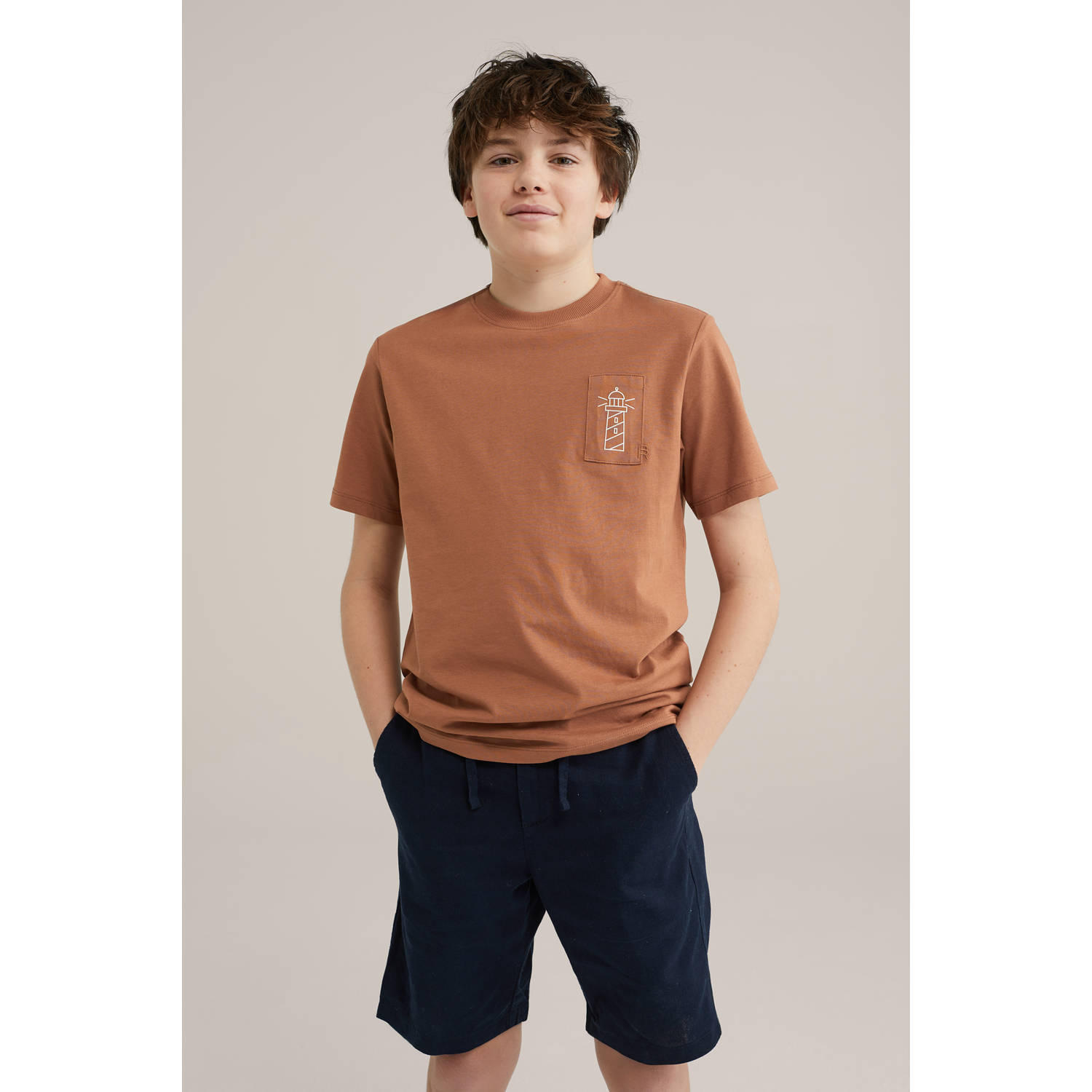 WE Fashion Blue Ridge T-shirt donker oranje