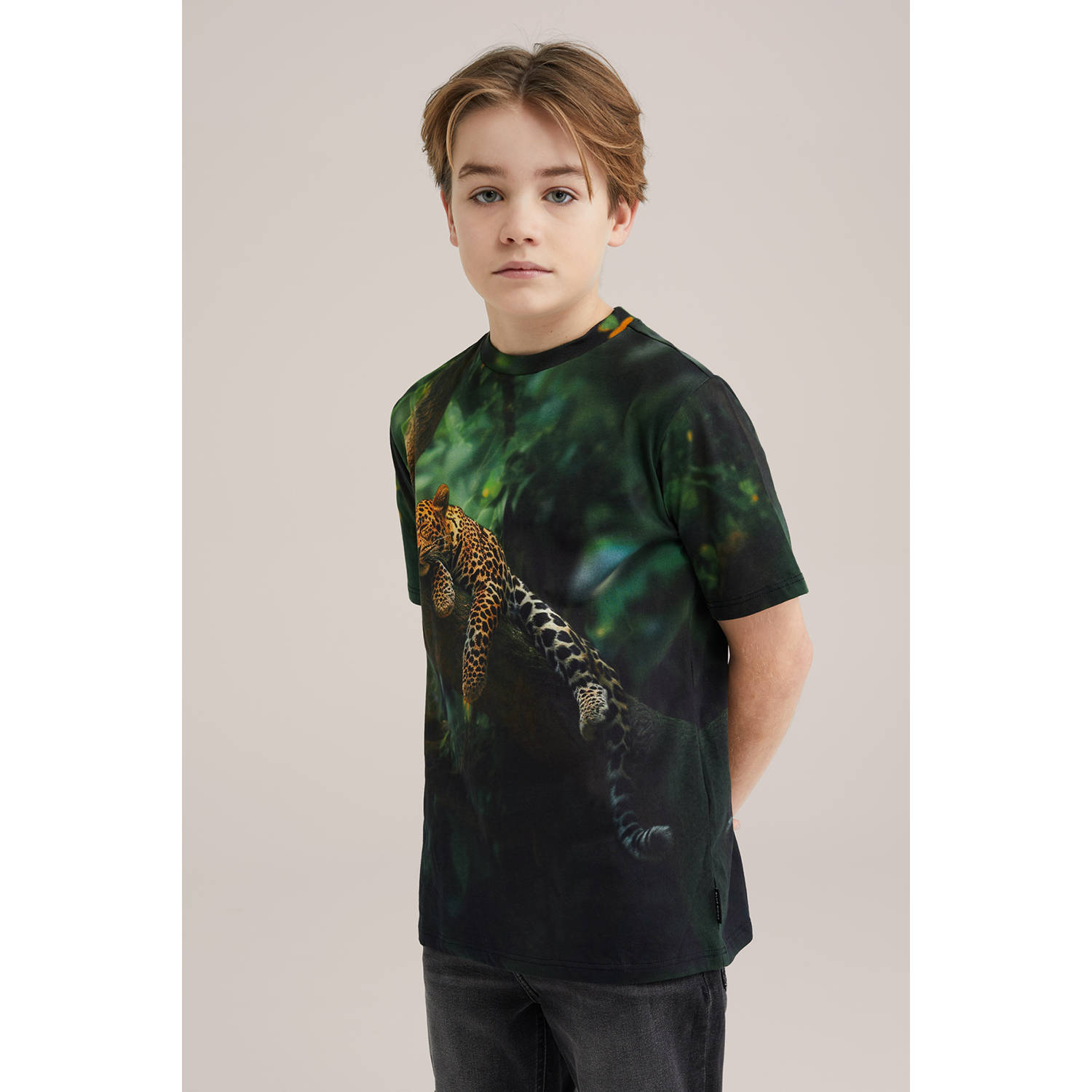 WE Fashion Blue Ridge T-shirt donkergroen