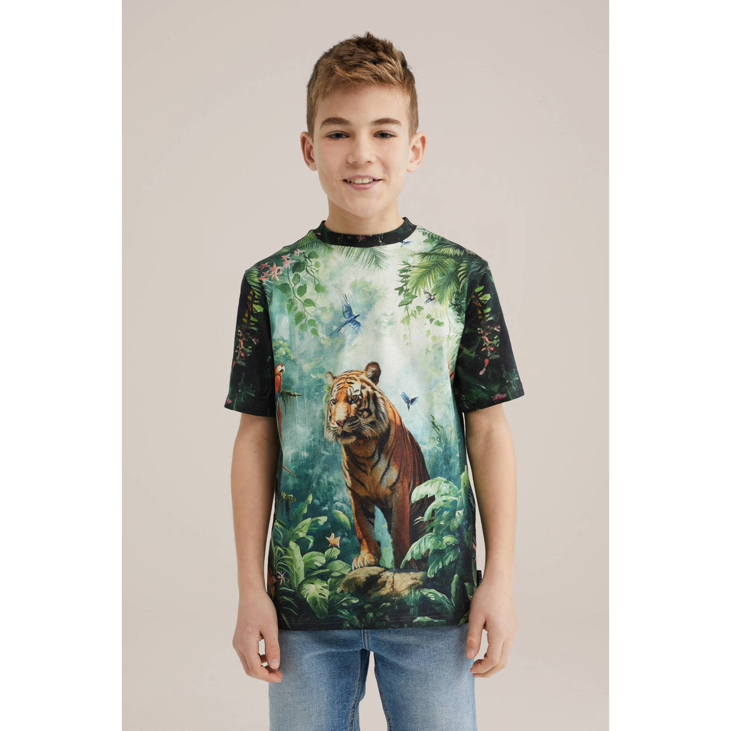 WE Fashion Blue Ridge T-shirt groen