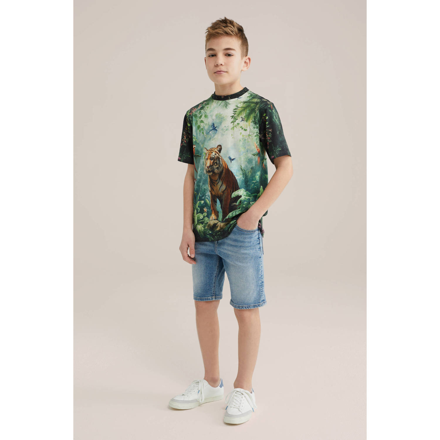 WE Fashion Blue Ridge T-shirt groen