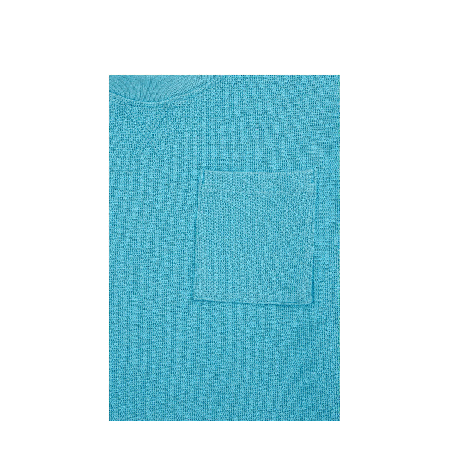WE Fashion Blue Ridge T-shirt lichtblauw fijn gebreid