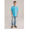 WE Fashion Blue Ridge T-shirt lichtblauw fijn gebreid