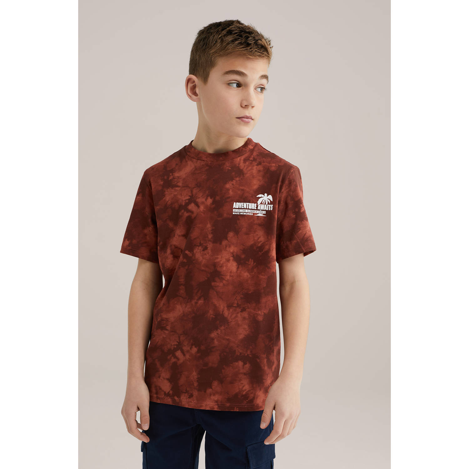 WE Fashion Blue Ridge T-shirt donkerrood