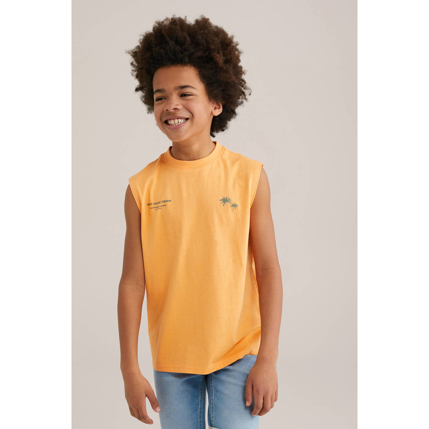 WE Fashion Blue Ridge singlet oranje