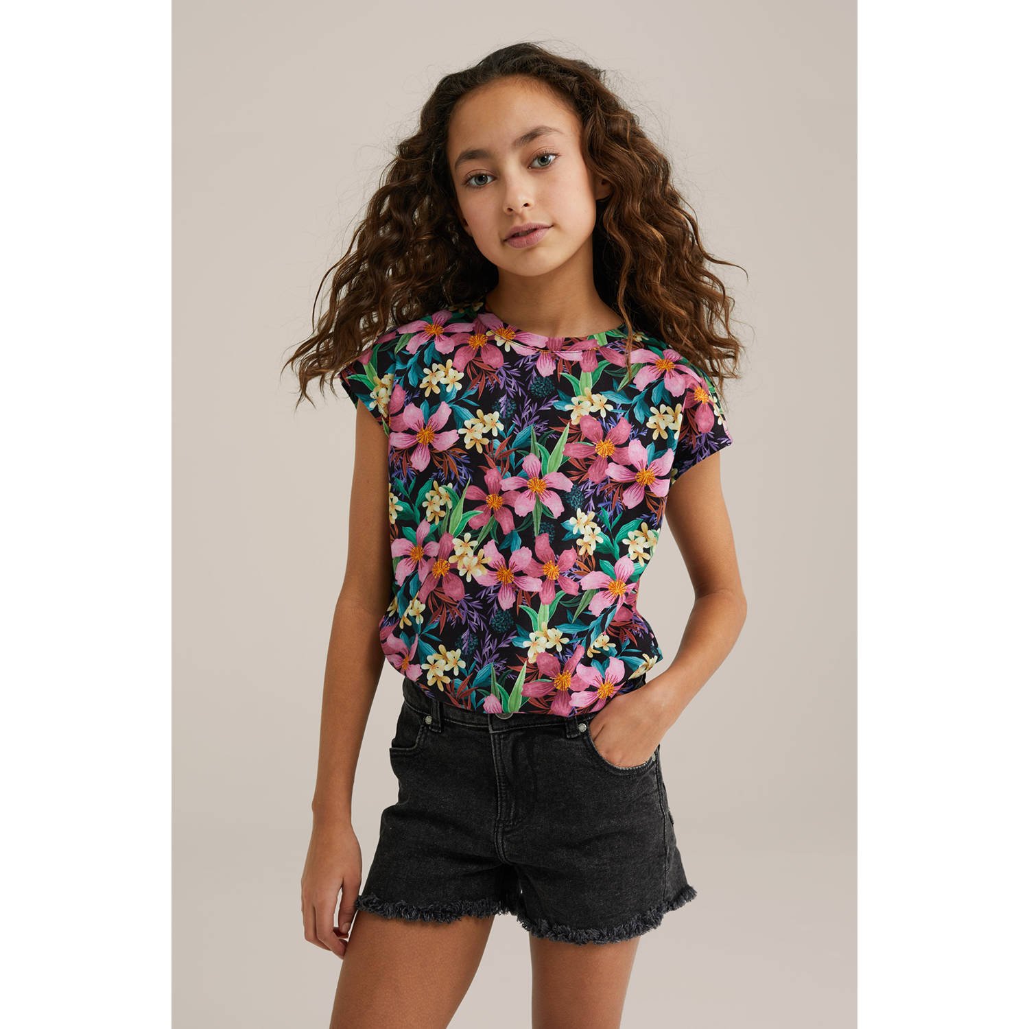 WE Fashion T-shirt donkerblauw