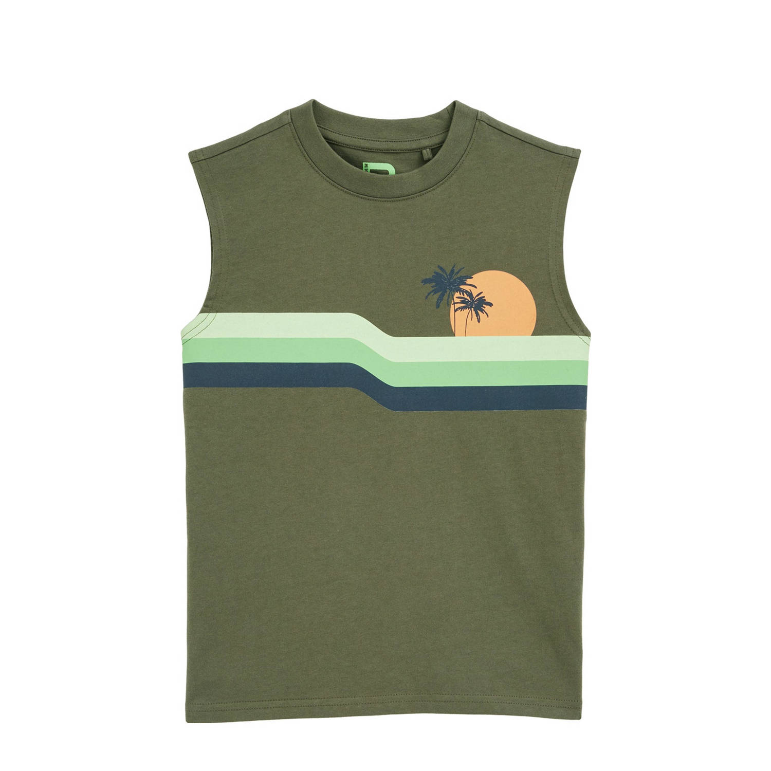 WE Fashion singlet olijfgroen