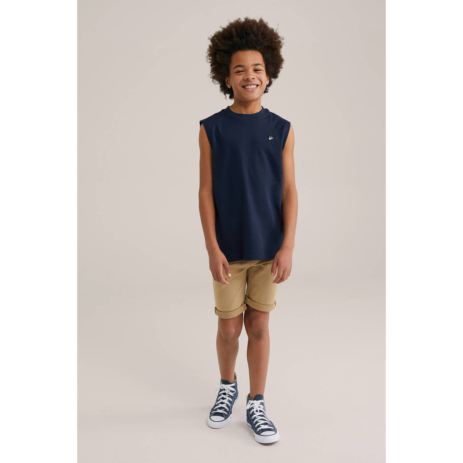 WE Fashion singlet donkerblauw