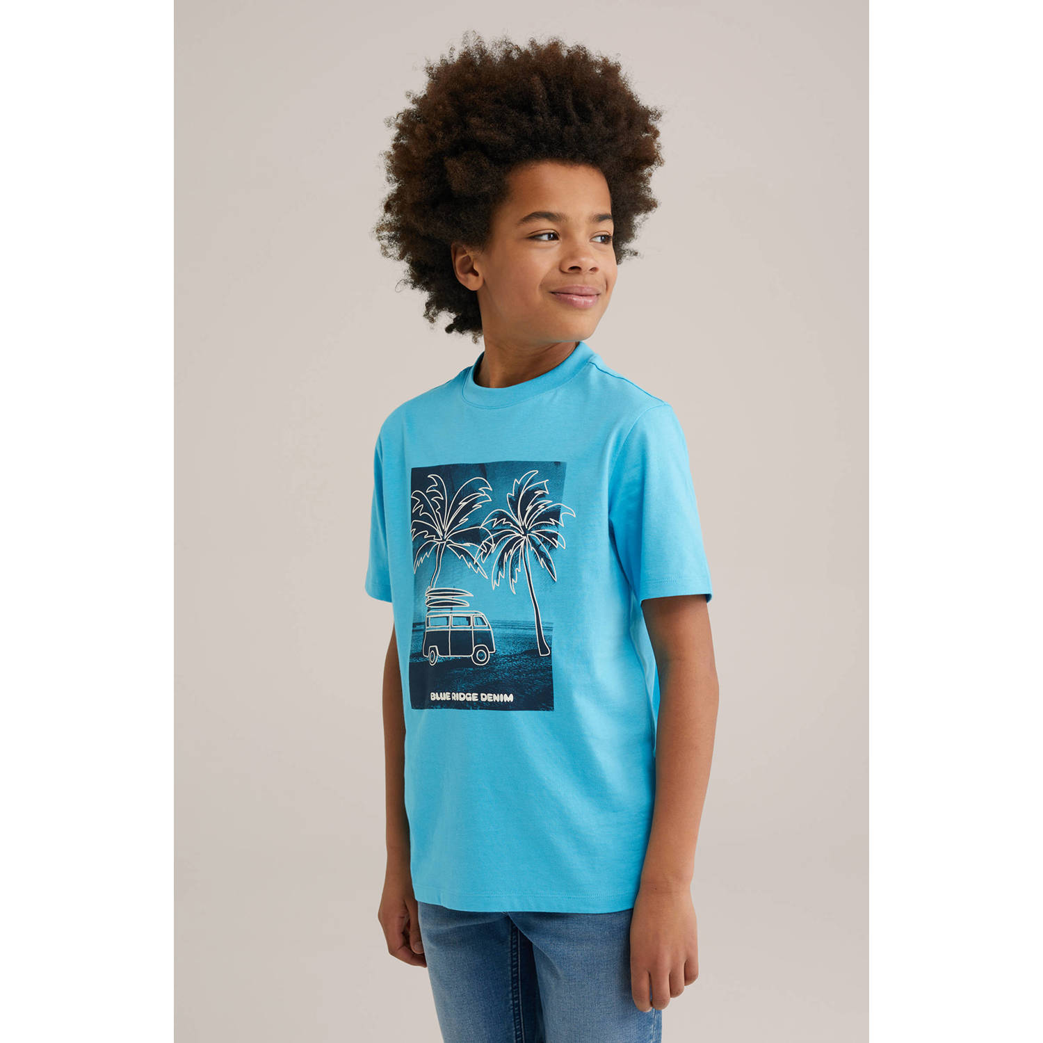 WE Fashion Blue Ridge T-shirt lichtblauw
