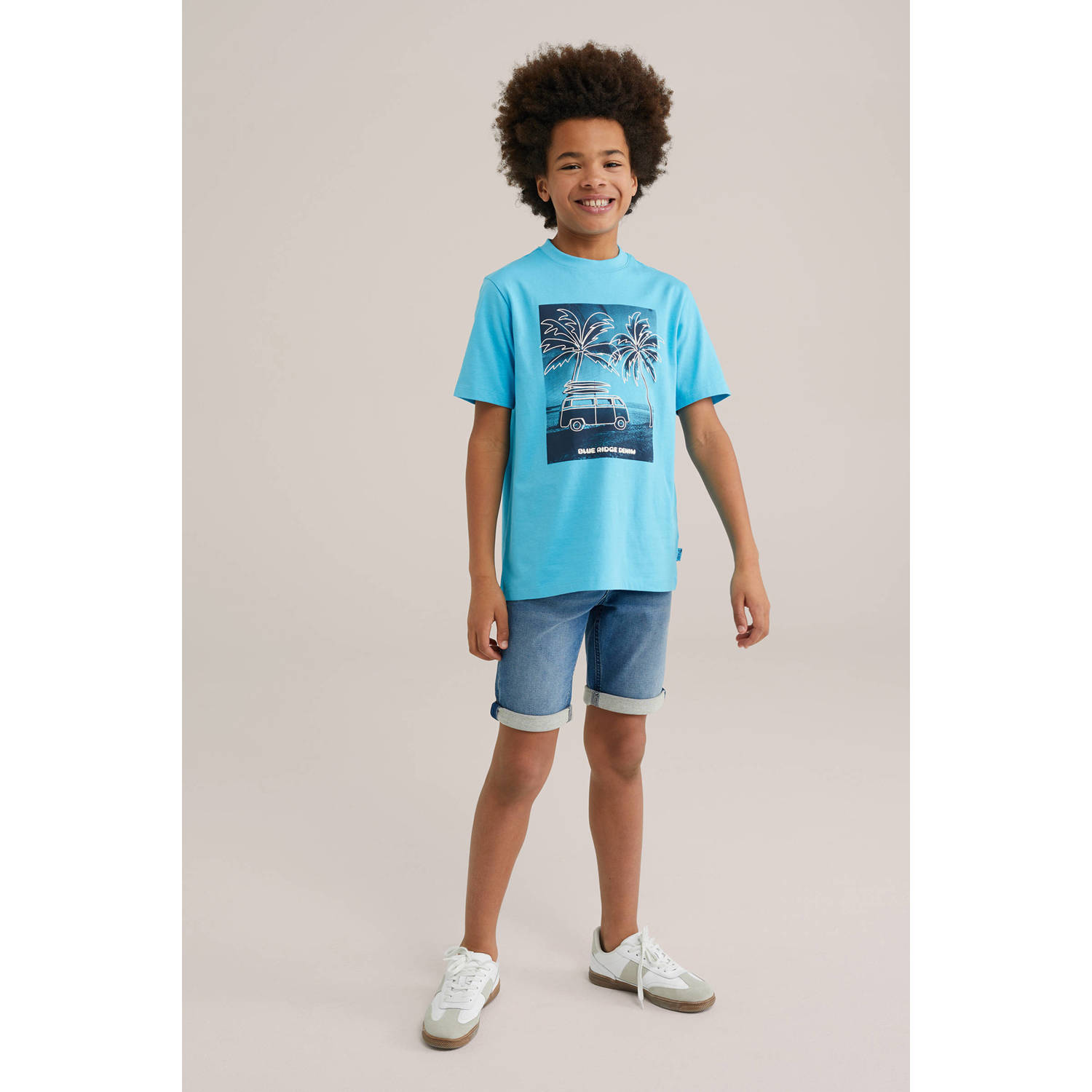 WE Fashion Blue Ridge T-shirt lichtblauw