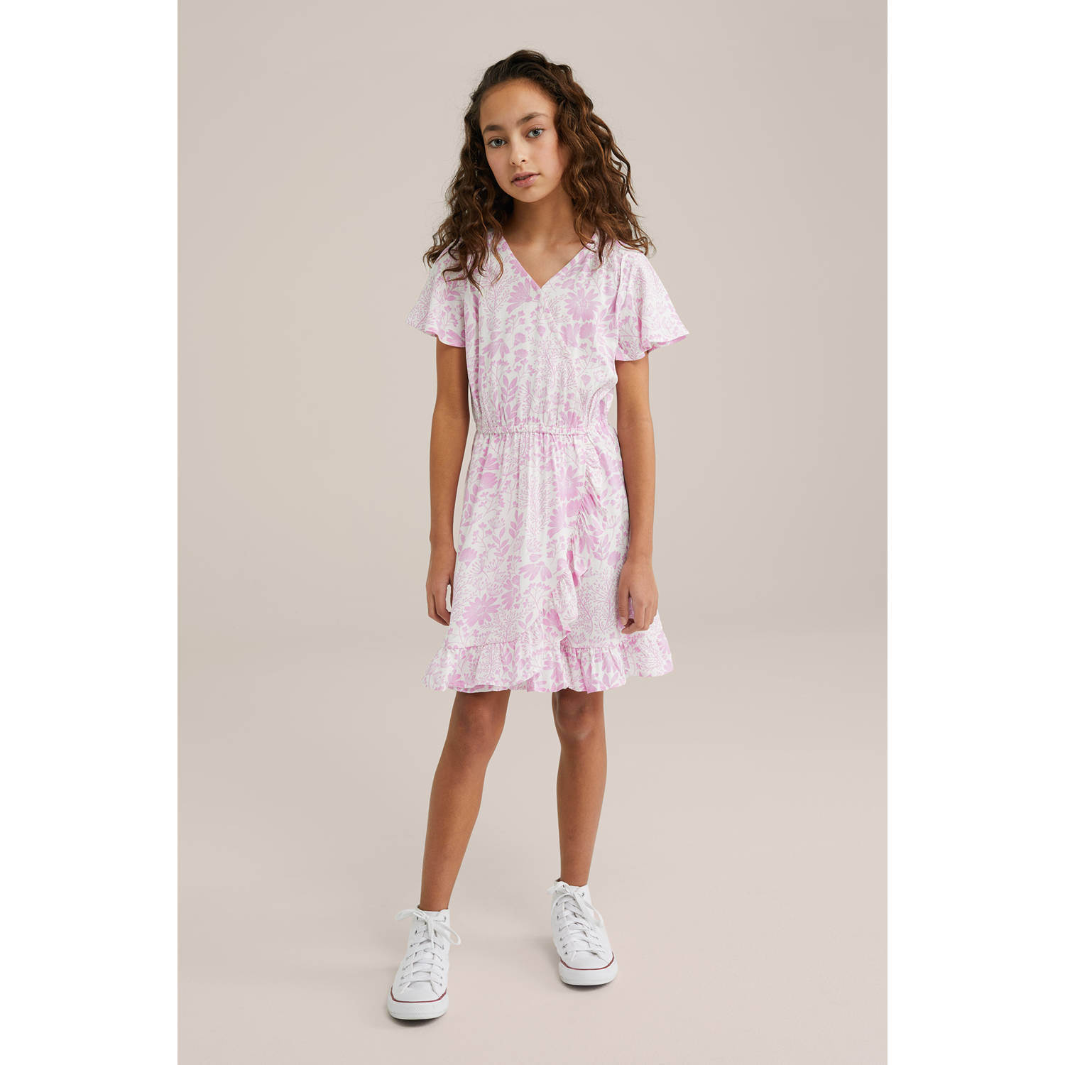WE Fashion korte jurk lichtroze