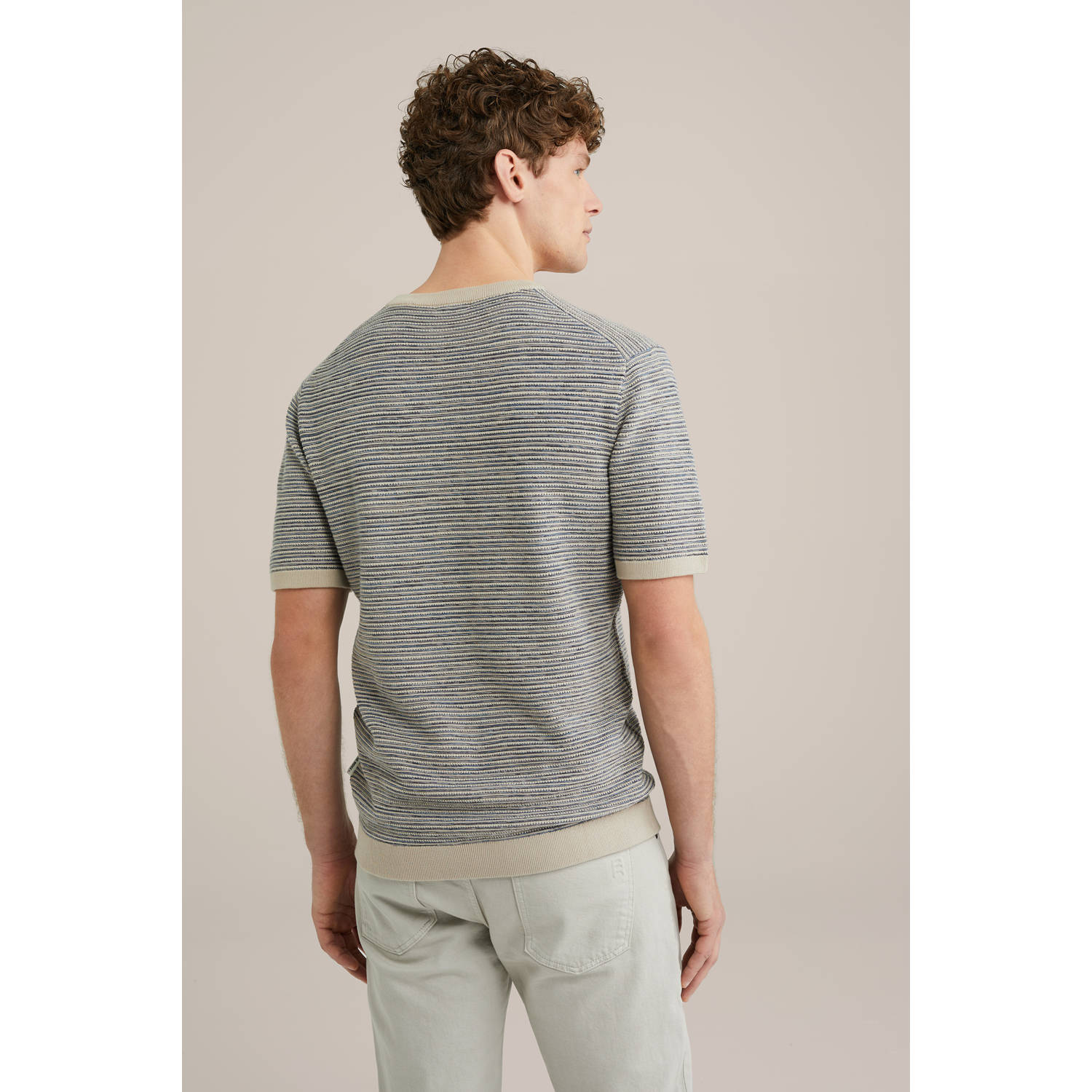 WE Fashion Blue Ridge gebreid t-shirt met dessin moonbeam