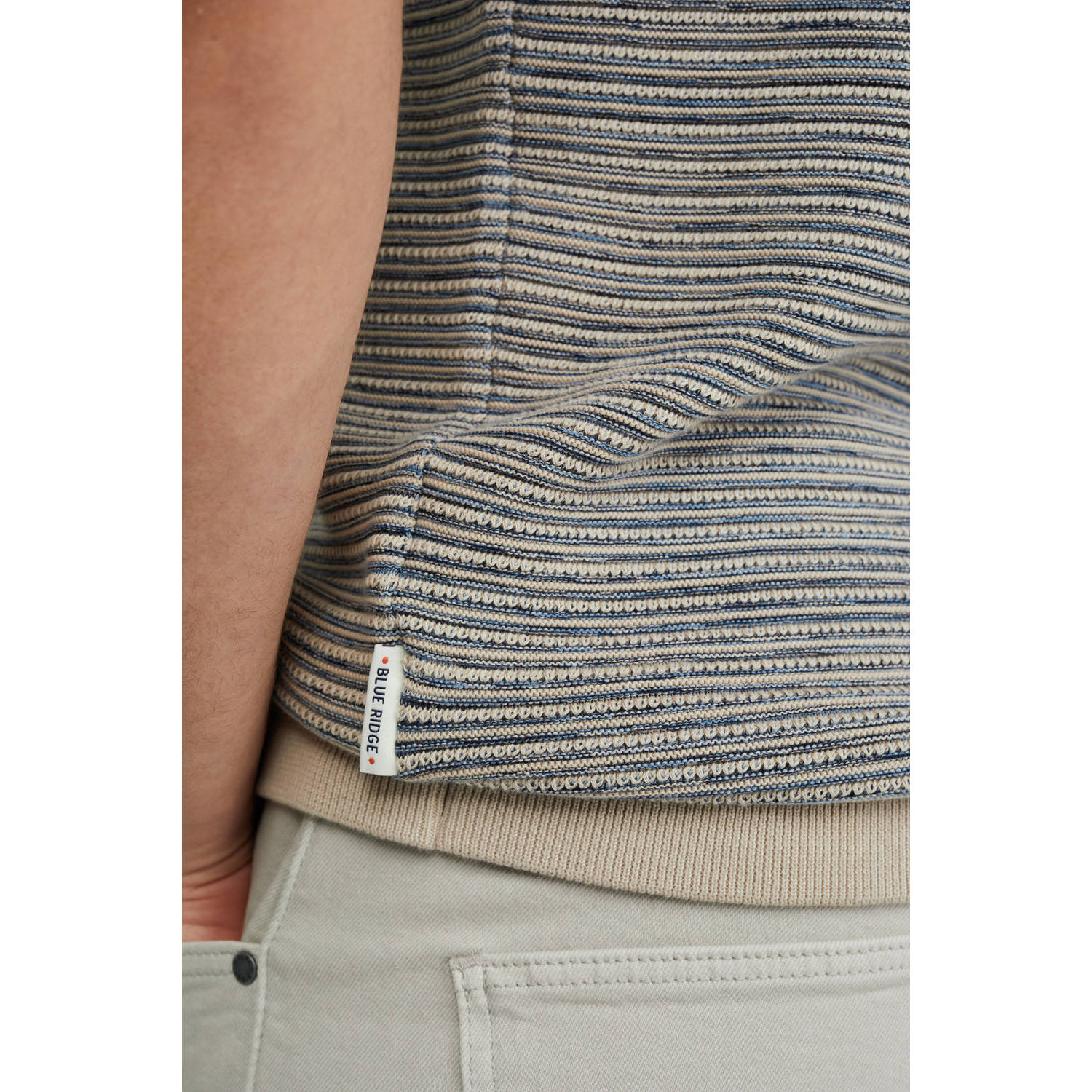WE Fashion Blue Ridge gebreid t-shirt met dessin moonbeam