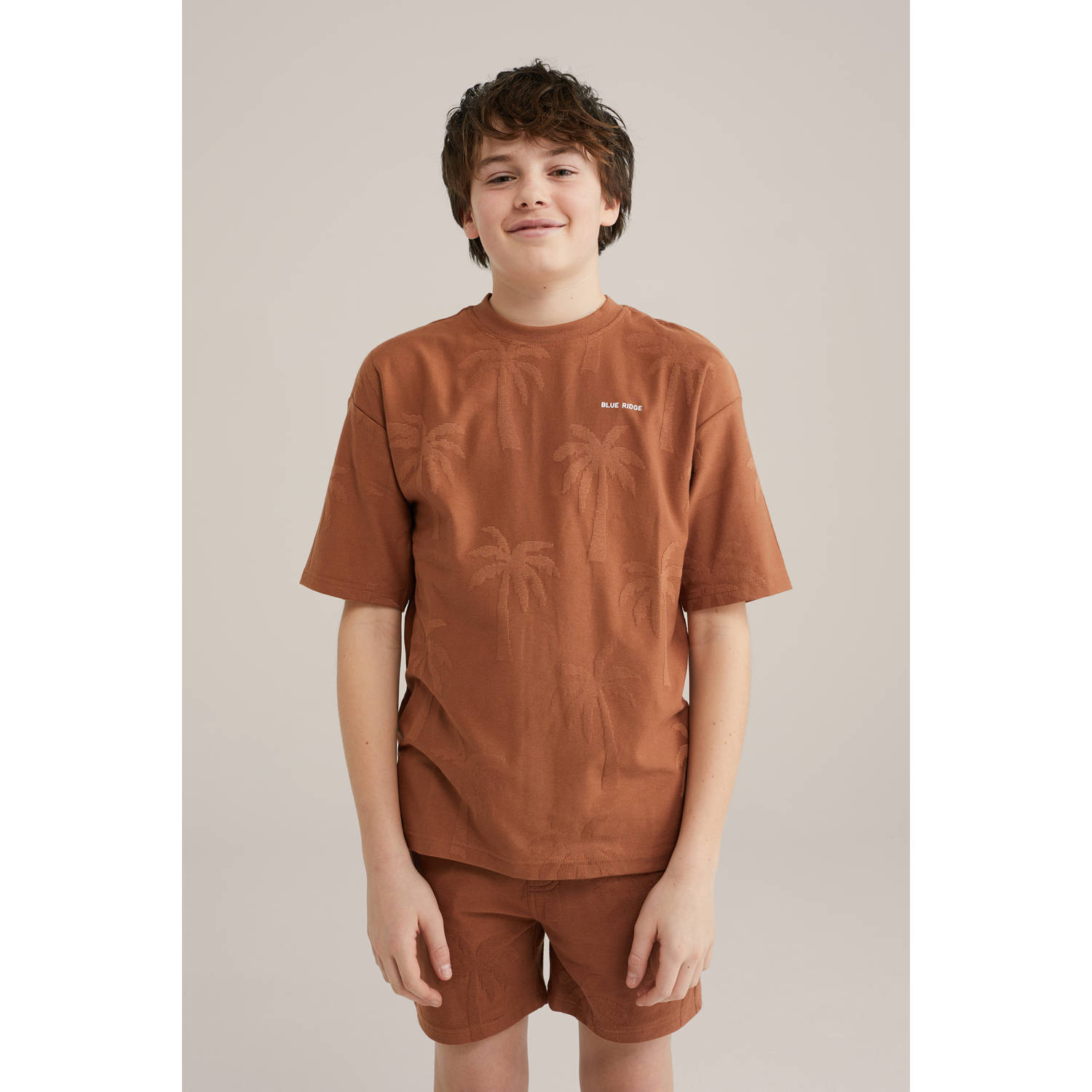 WE Fashion Blue Ridge T-shirt roodbruin