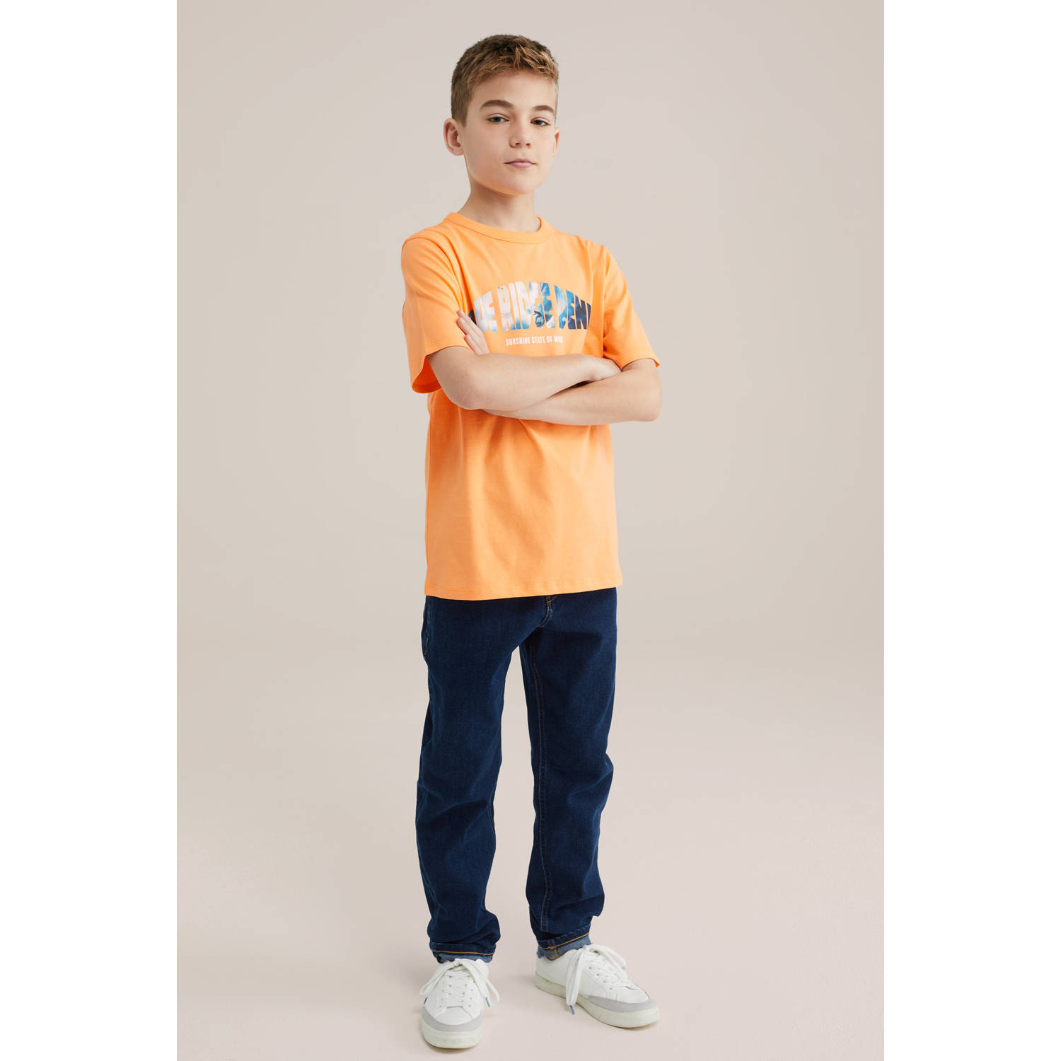 WE Fashion Blue Ridge T-shirt oranje