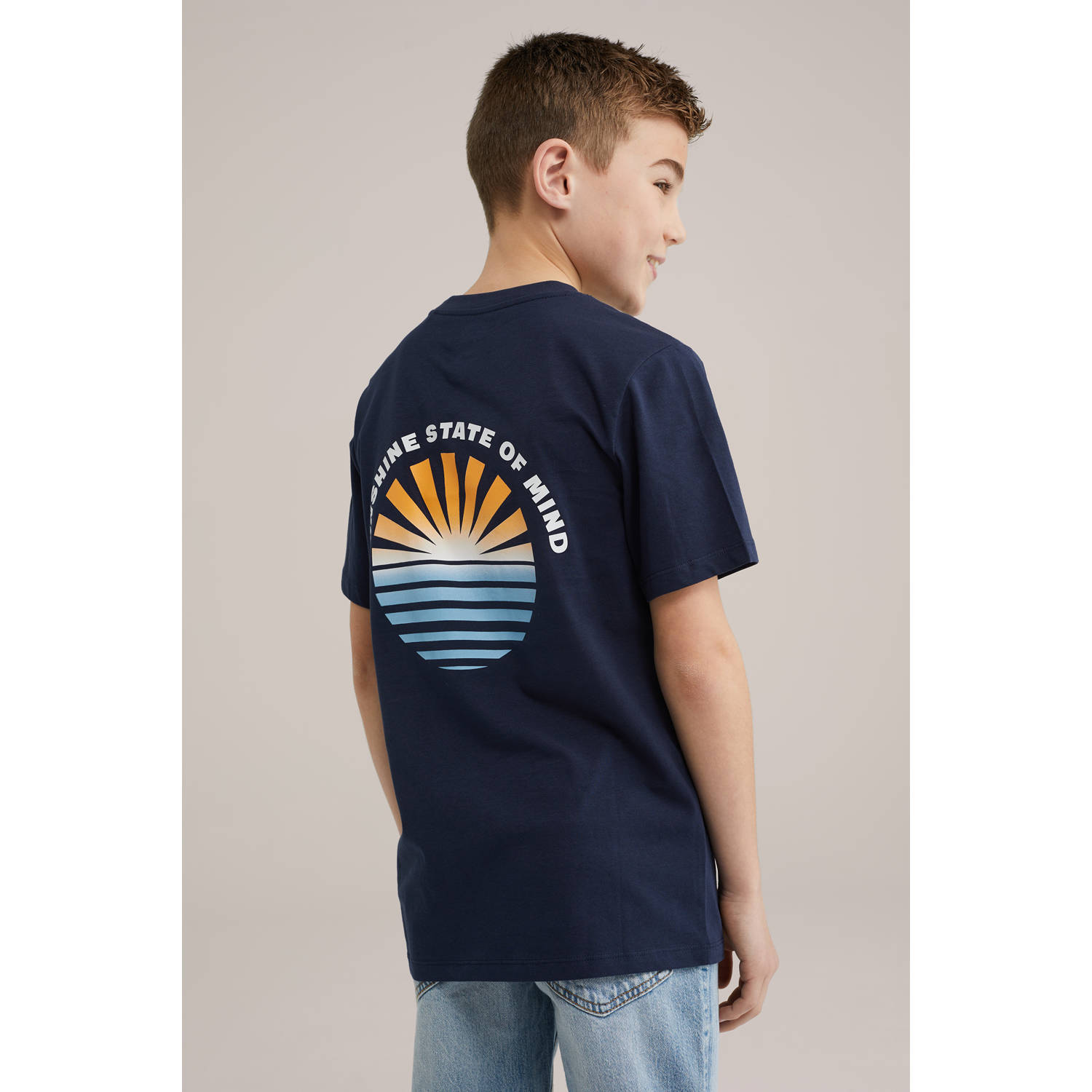 WE Fashion Blue Ridge T-shirt donkerblauw