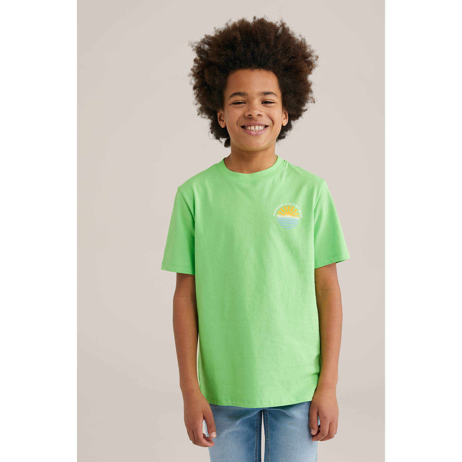 WE Fashion Blue Ridge T-shirt limegroen