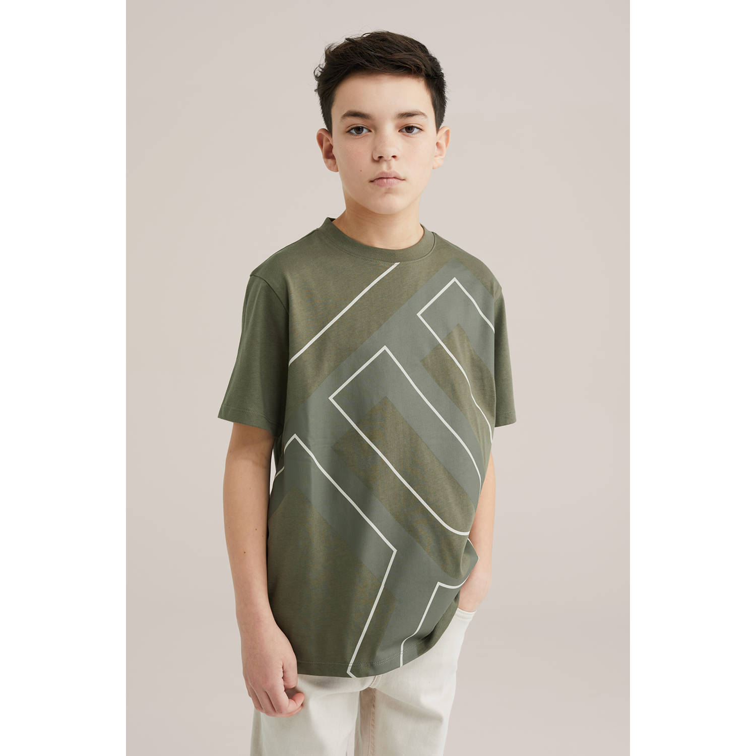 WE Fashion Blue Ridge T-shirt kaki