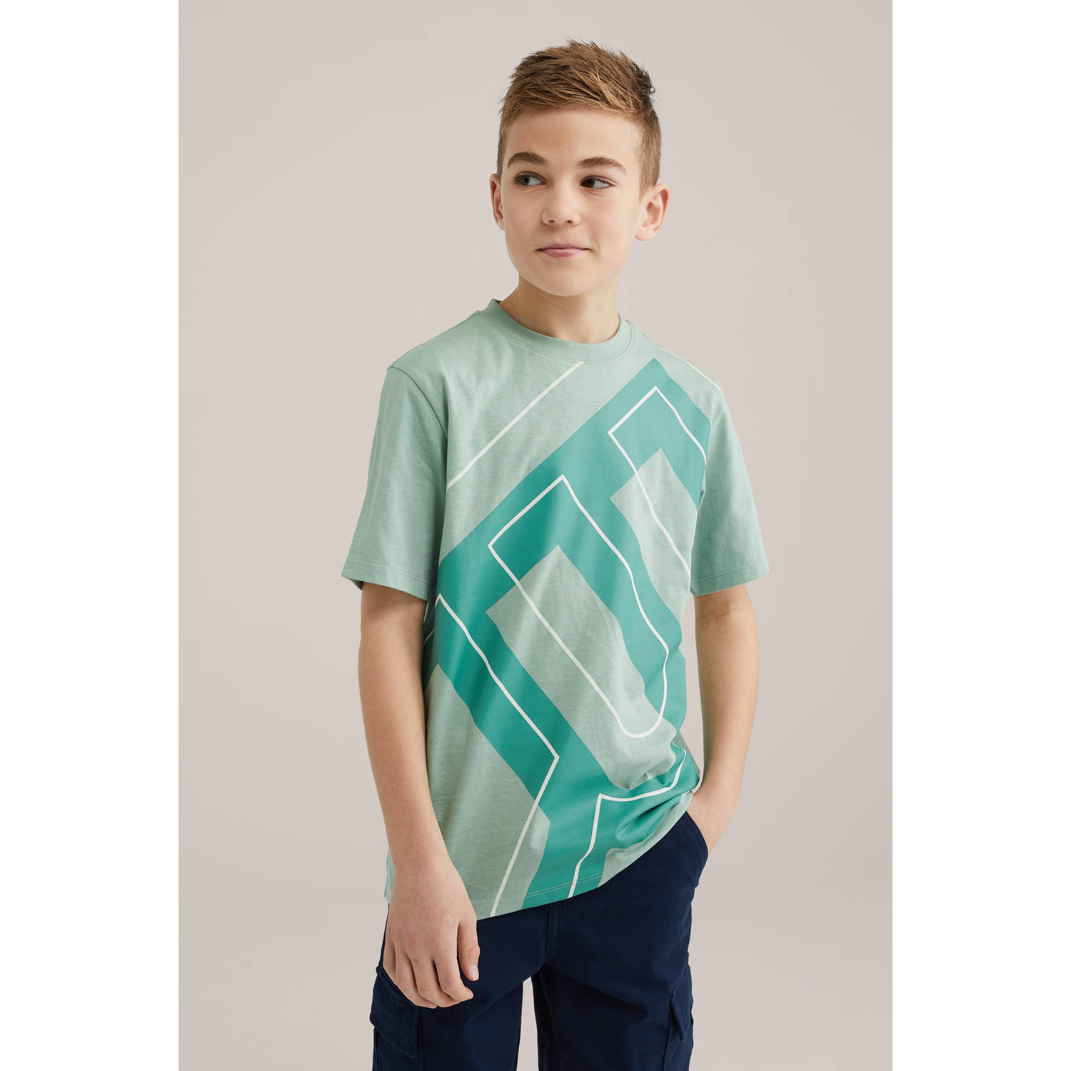 WE Fashion Blue Ridge T-shirt lichtgroen