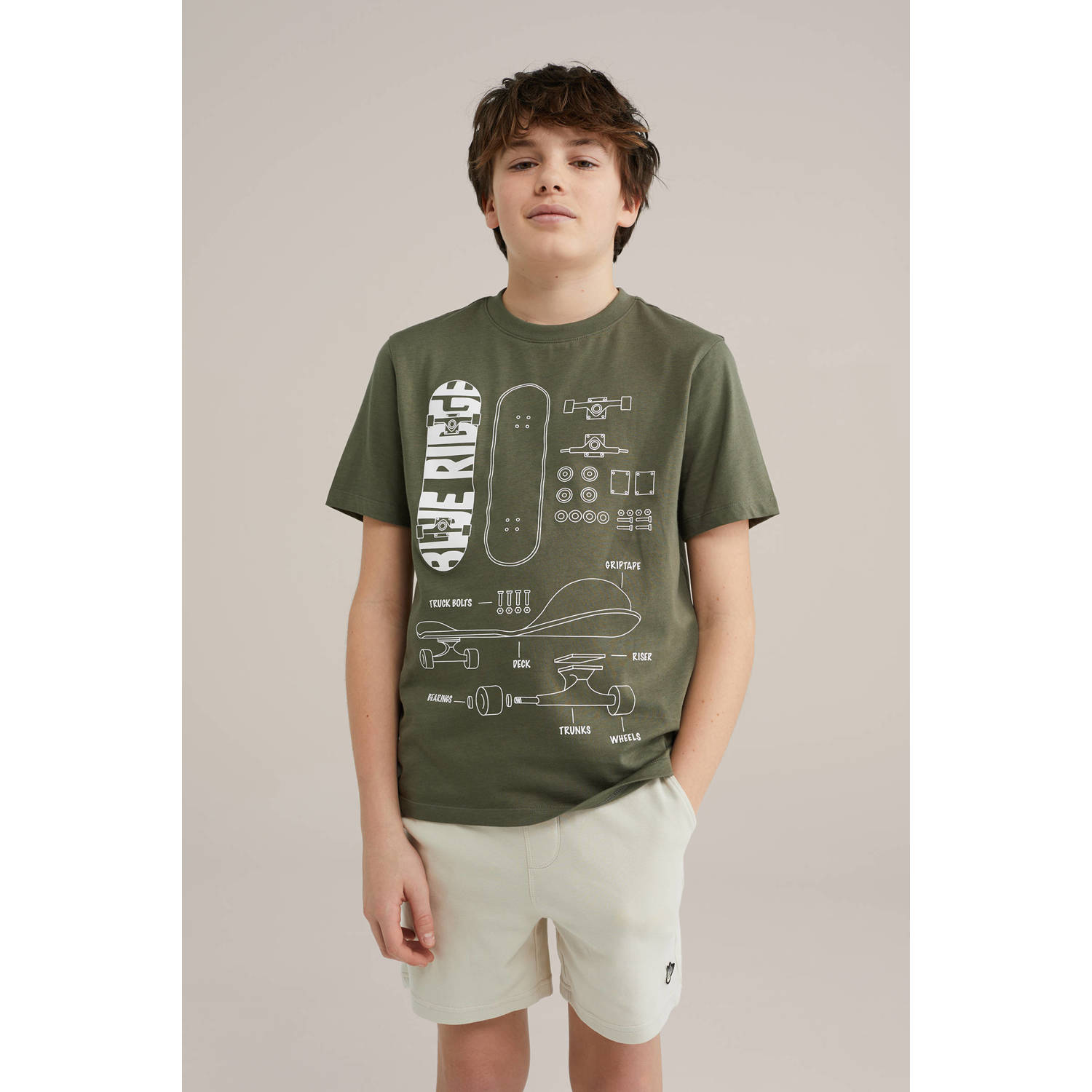 WE Fashion Blue Ridge T-shirt kaki