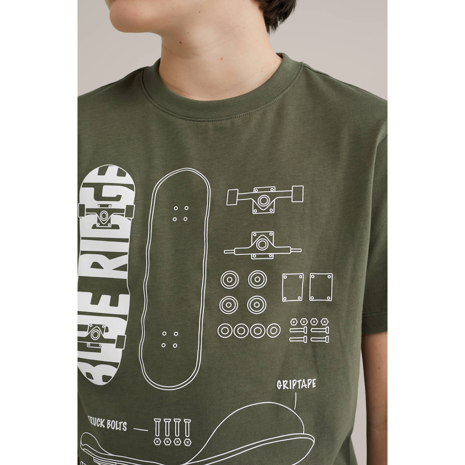WE Fashion Blue Ridge T-shirt kaki