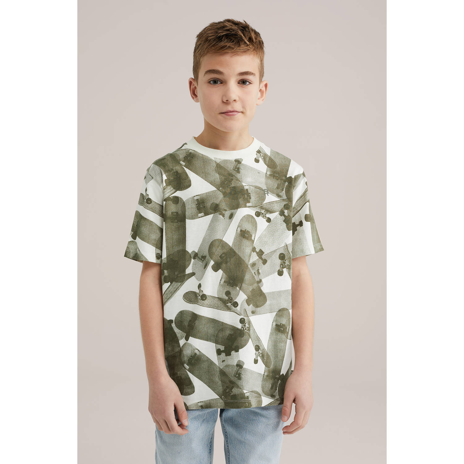 WE Fashion Blue Ridge T-shirt groen