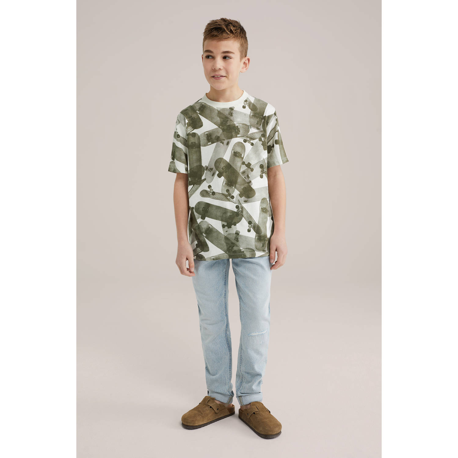 WE Fashion Blue Ridge T-shirt groen