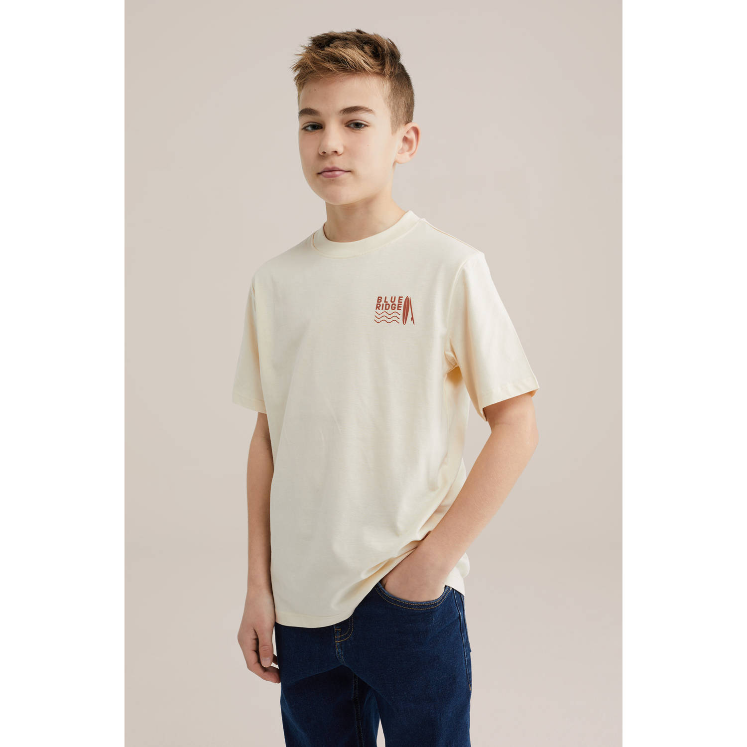 WE Fashion Blue Ridge T-shirt lichtgeel