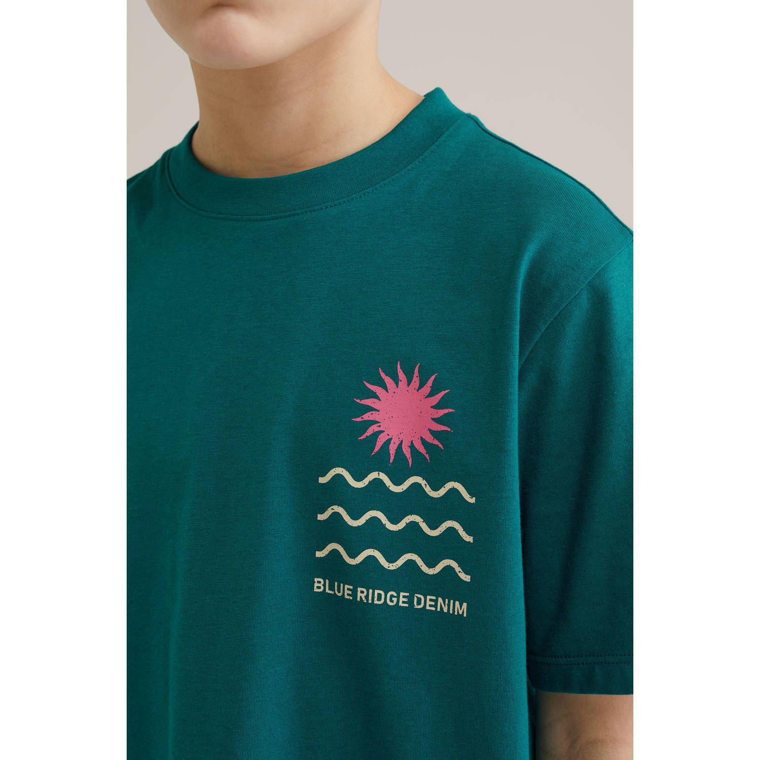 WE Fashion T-shirt donkergroen