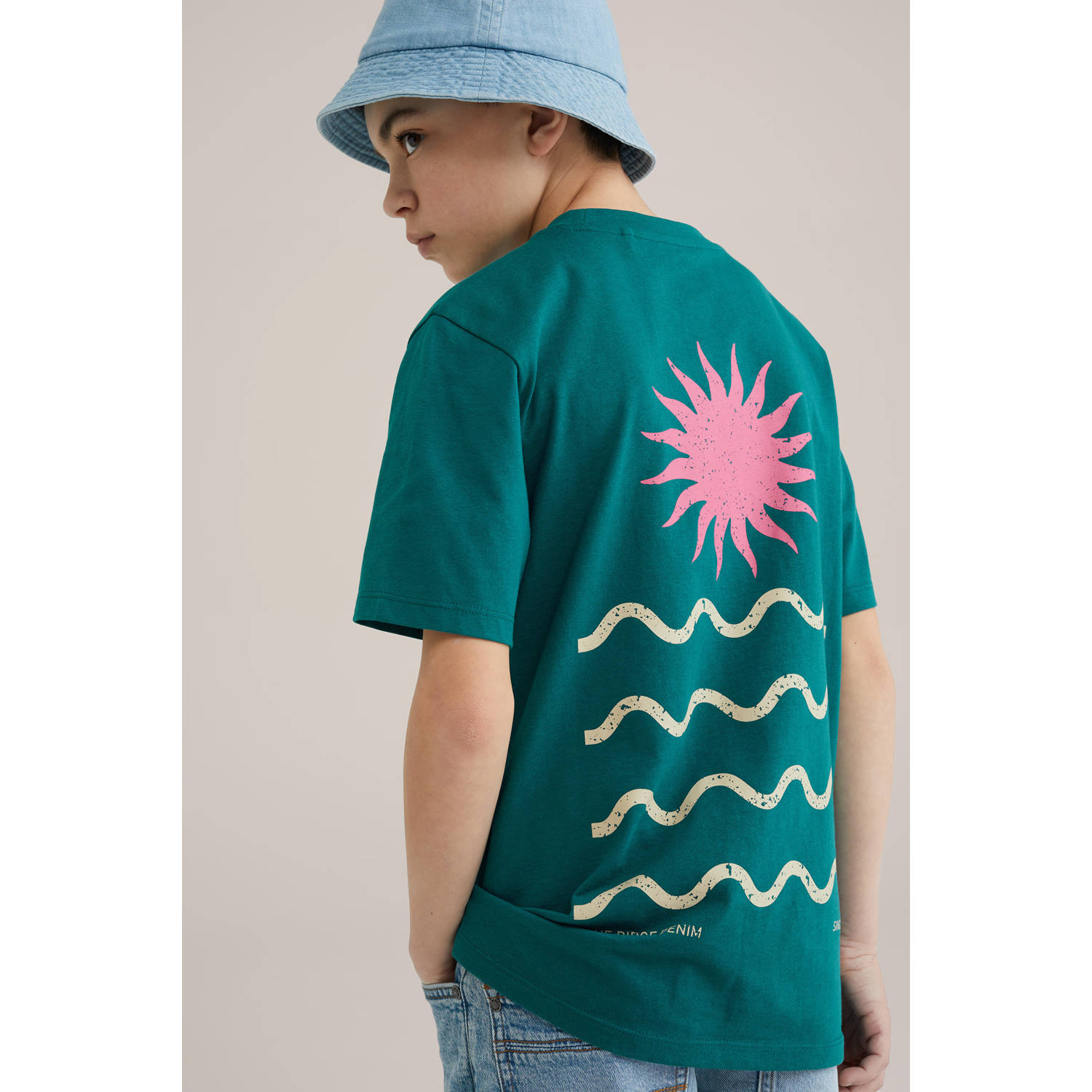 WE Fashion T-shirt donkergroen