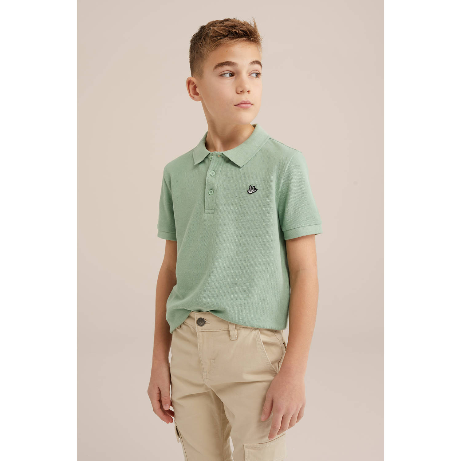WE Fashion polo mintgroen