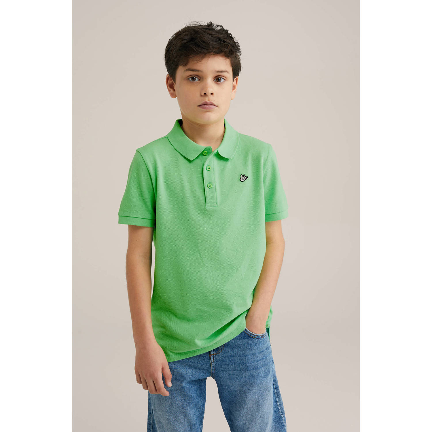 WE Fashion polo groen