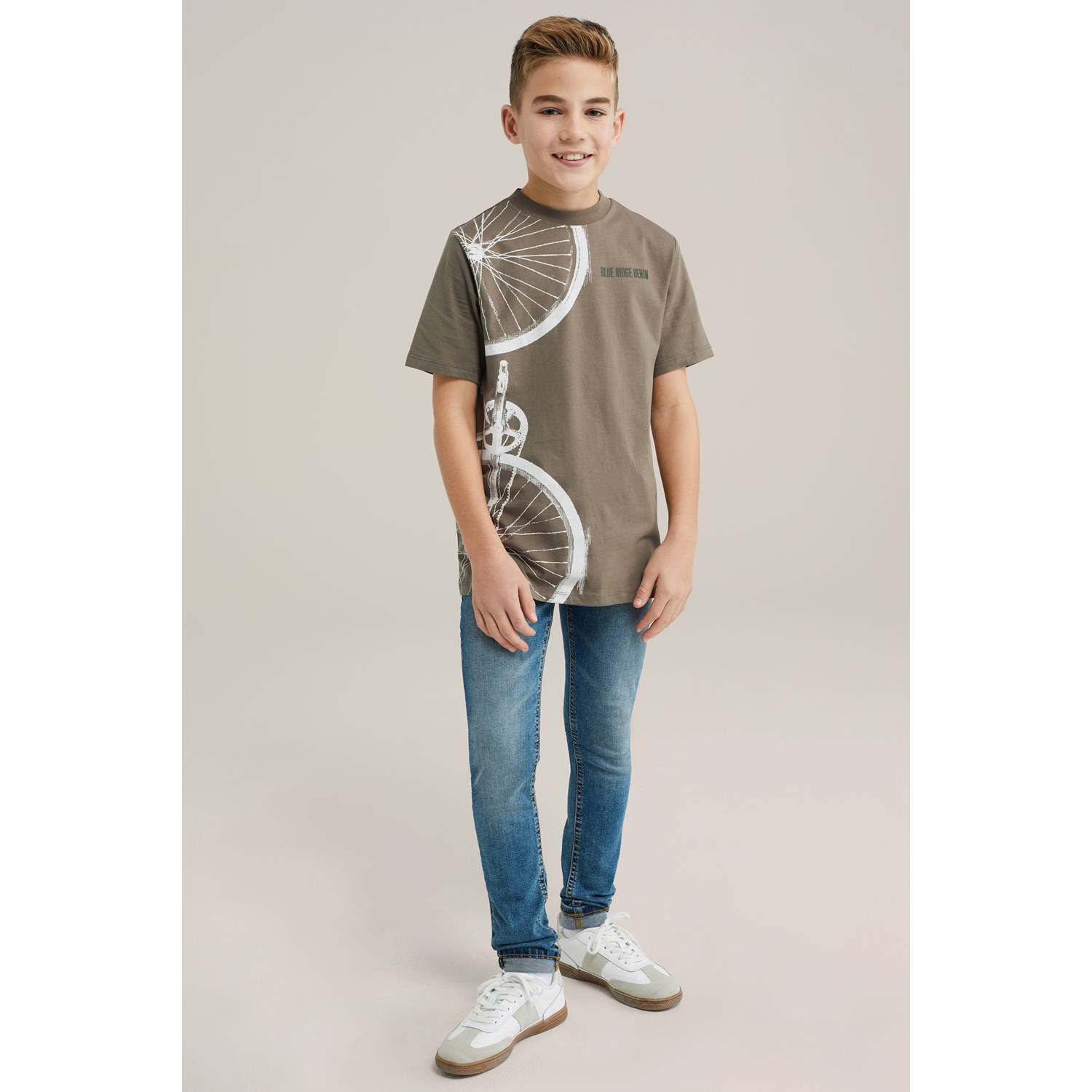 WE Fashion Blue Ridge T-shirt bruin