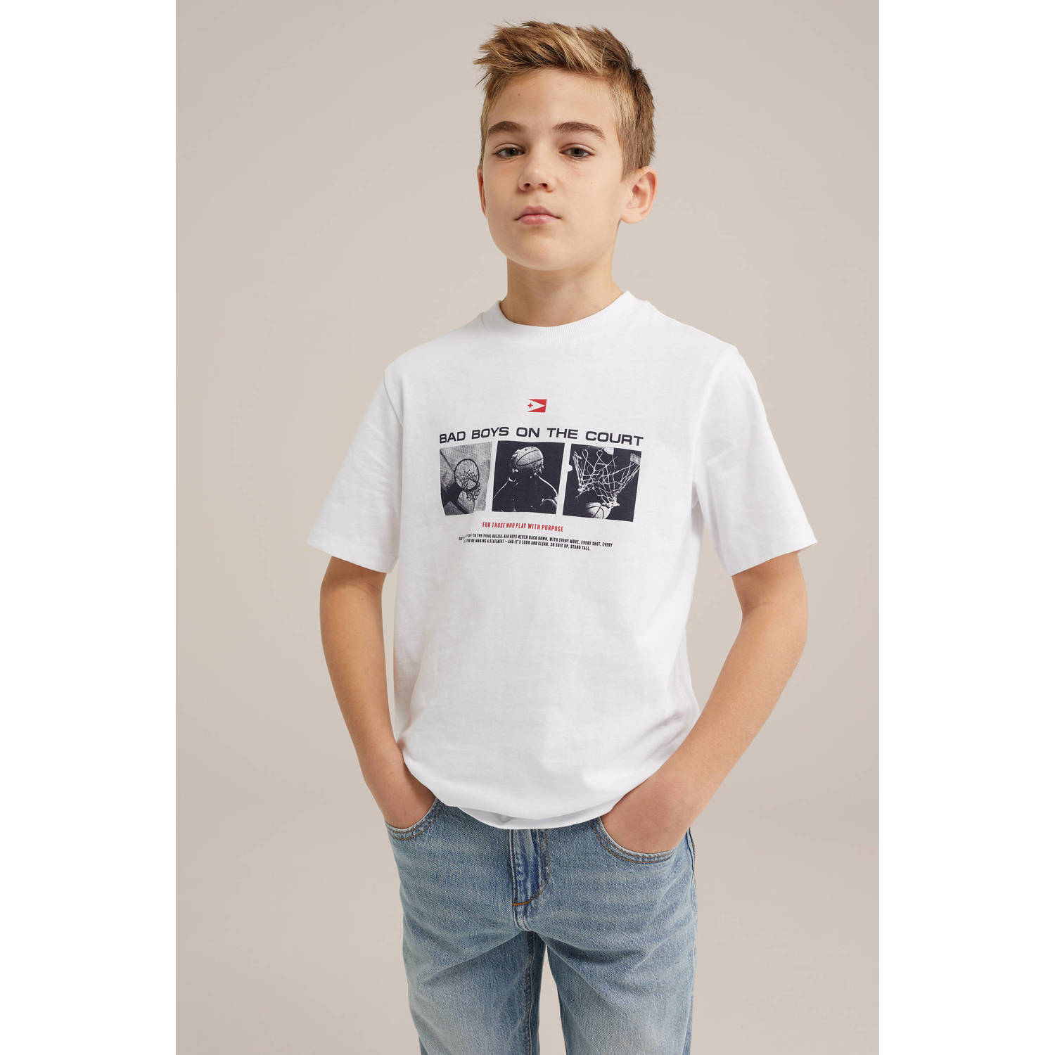 WE Fashion Bad Boys T-shirt wit