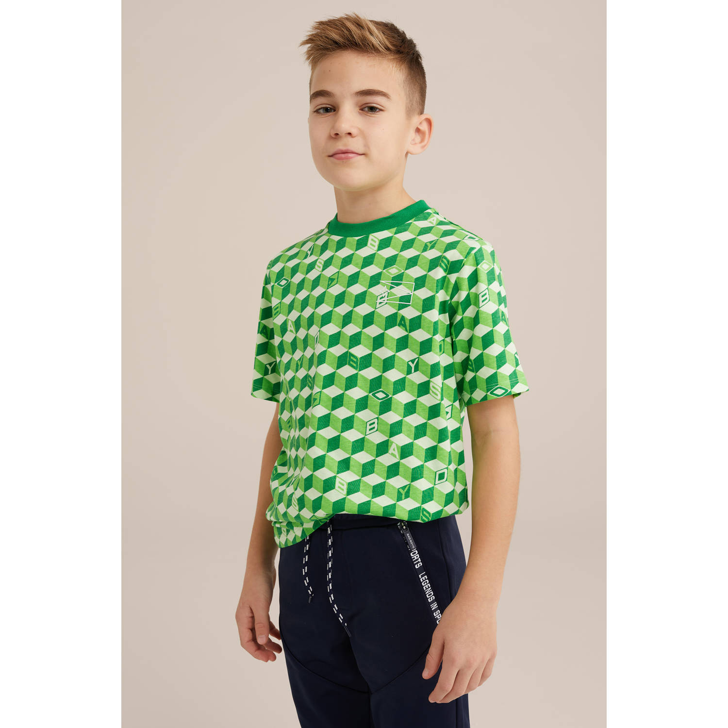 WE Fashion Bad Boys T-shirt groen