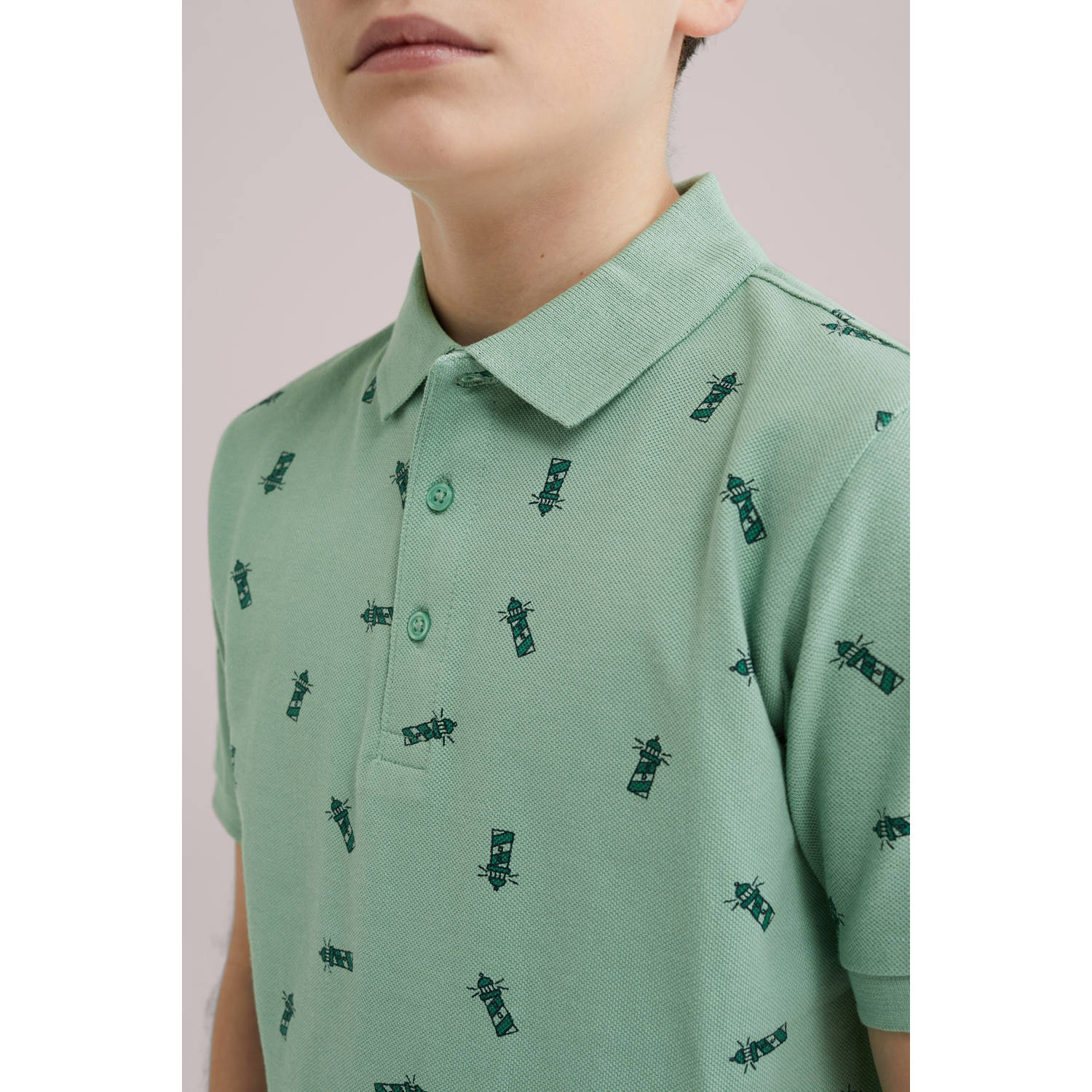 WE Fashion Blue Ridge polo mintgroen
