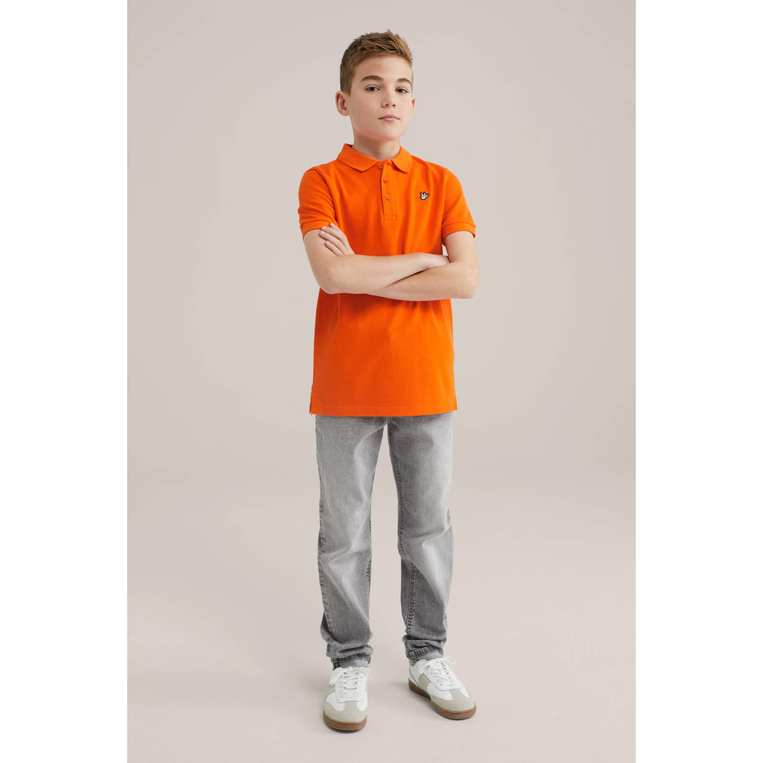 WE Fashion polo oranje