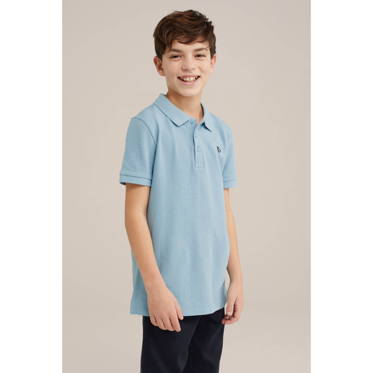 WE Fashion polo ijsblauw