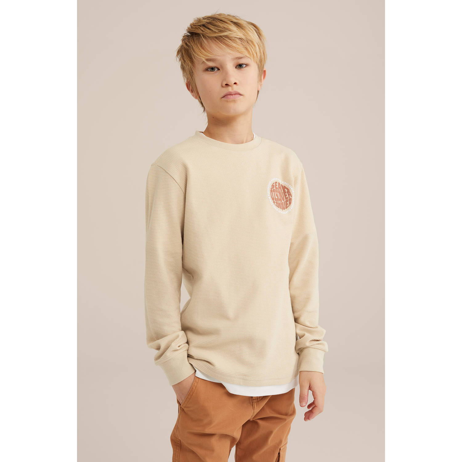WE Fashion Blue Ridge longsleeve beige