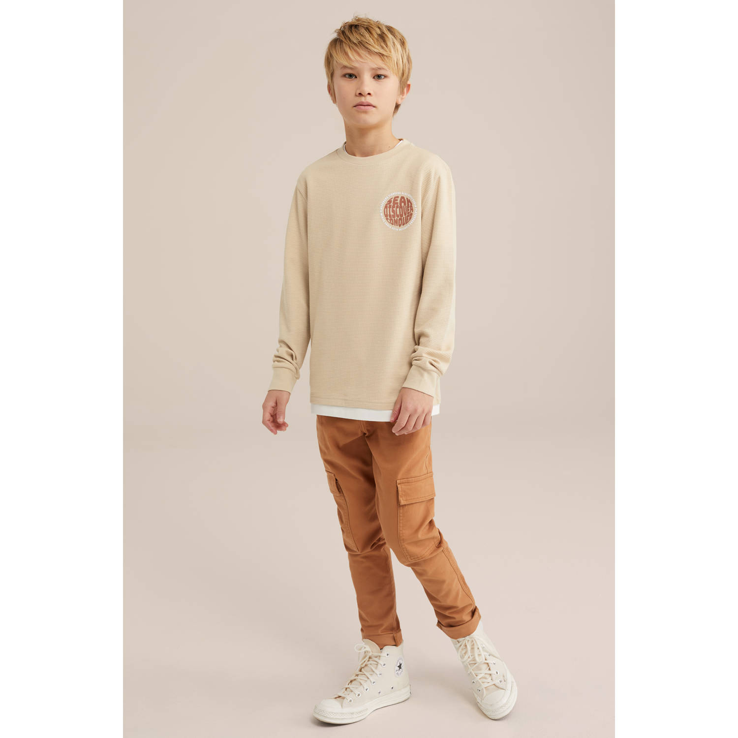 WE Fashion Blue Ridge longsleeve beige
