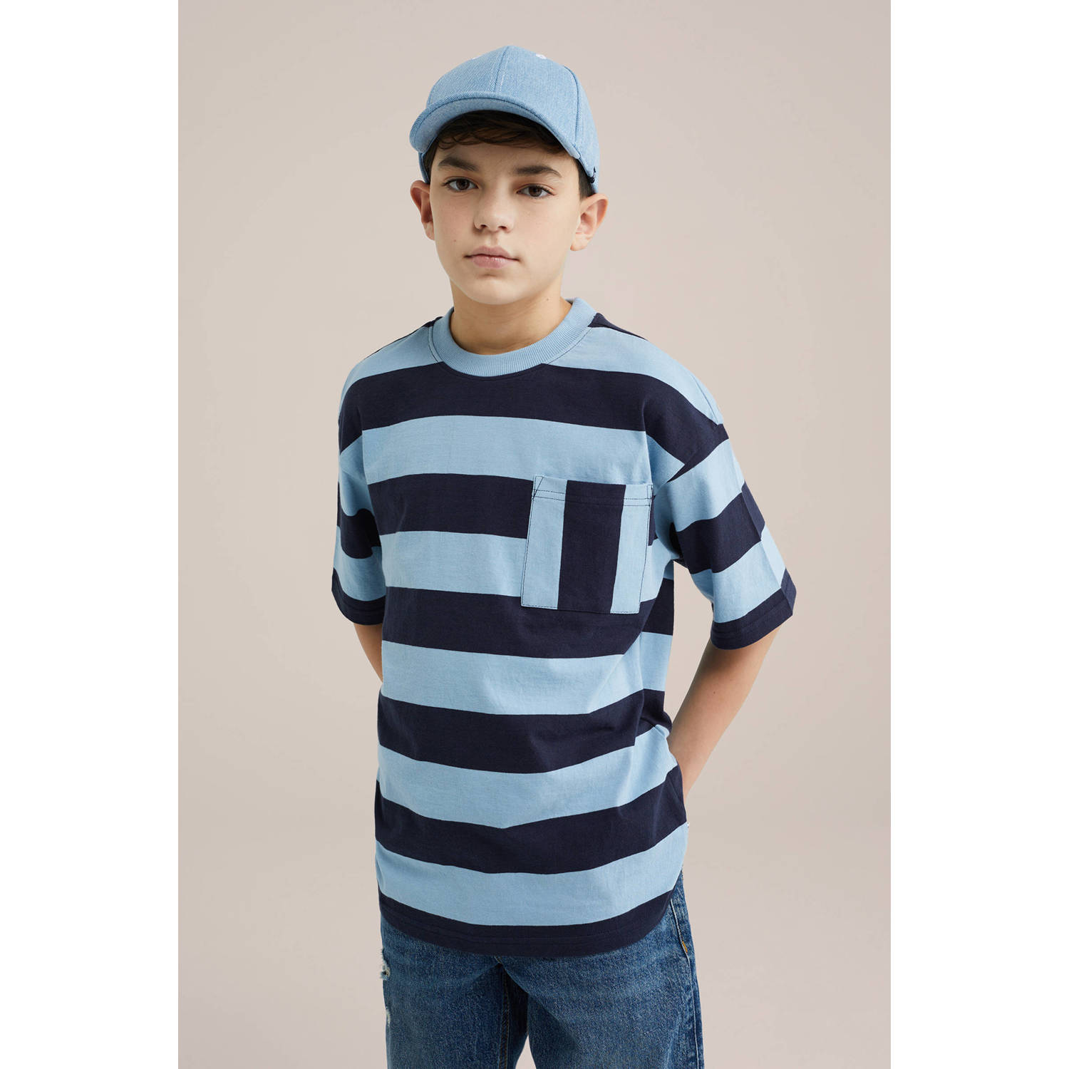 WE Fashion Blue Ridge T-shirt blauw