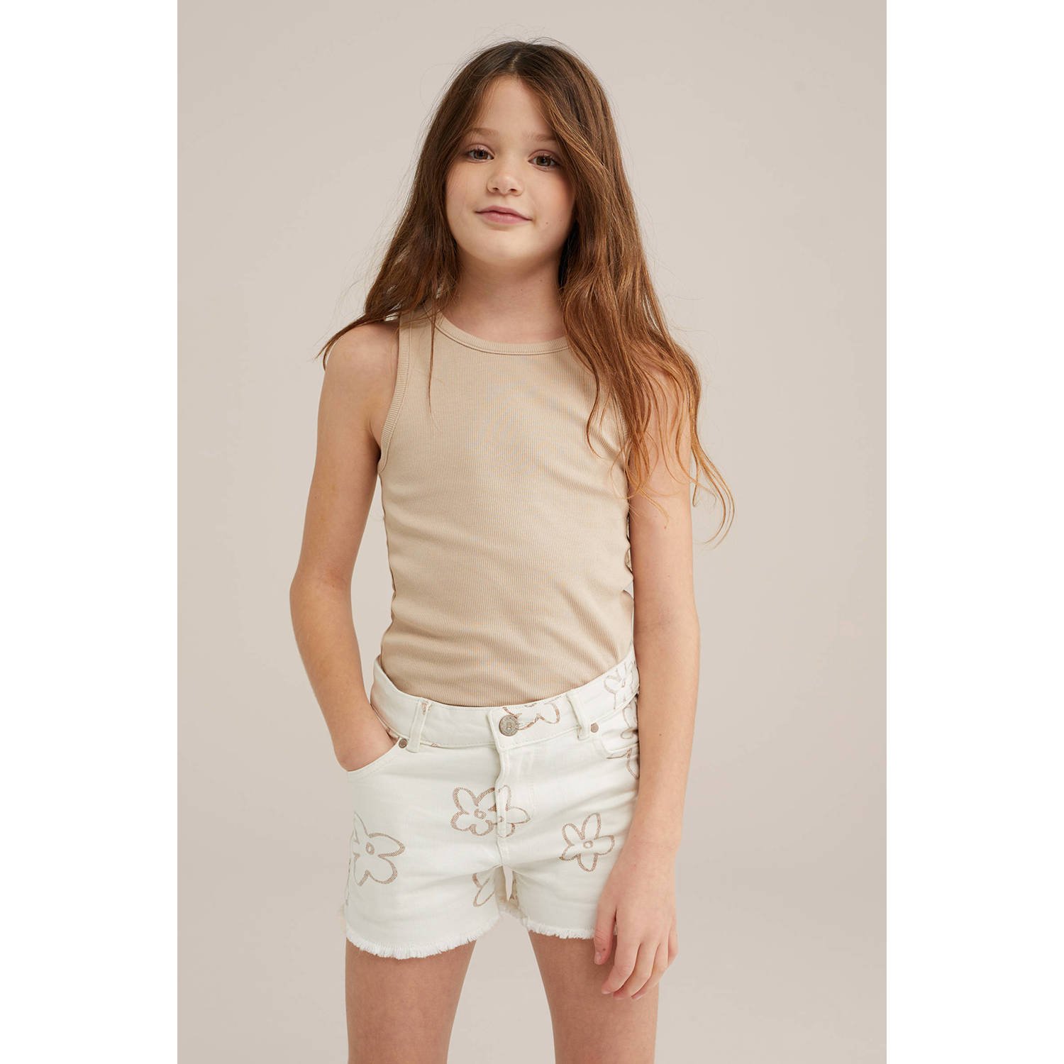 WE Fashion mouwloze top rib gebreid