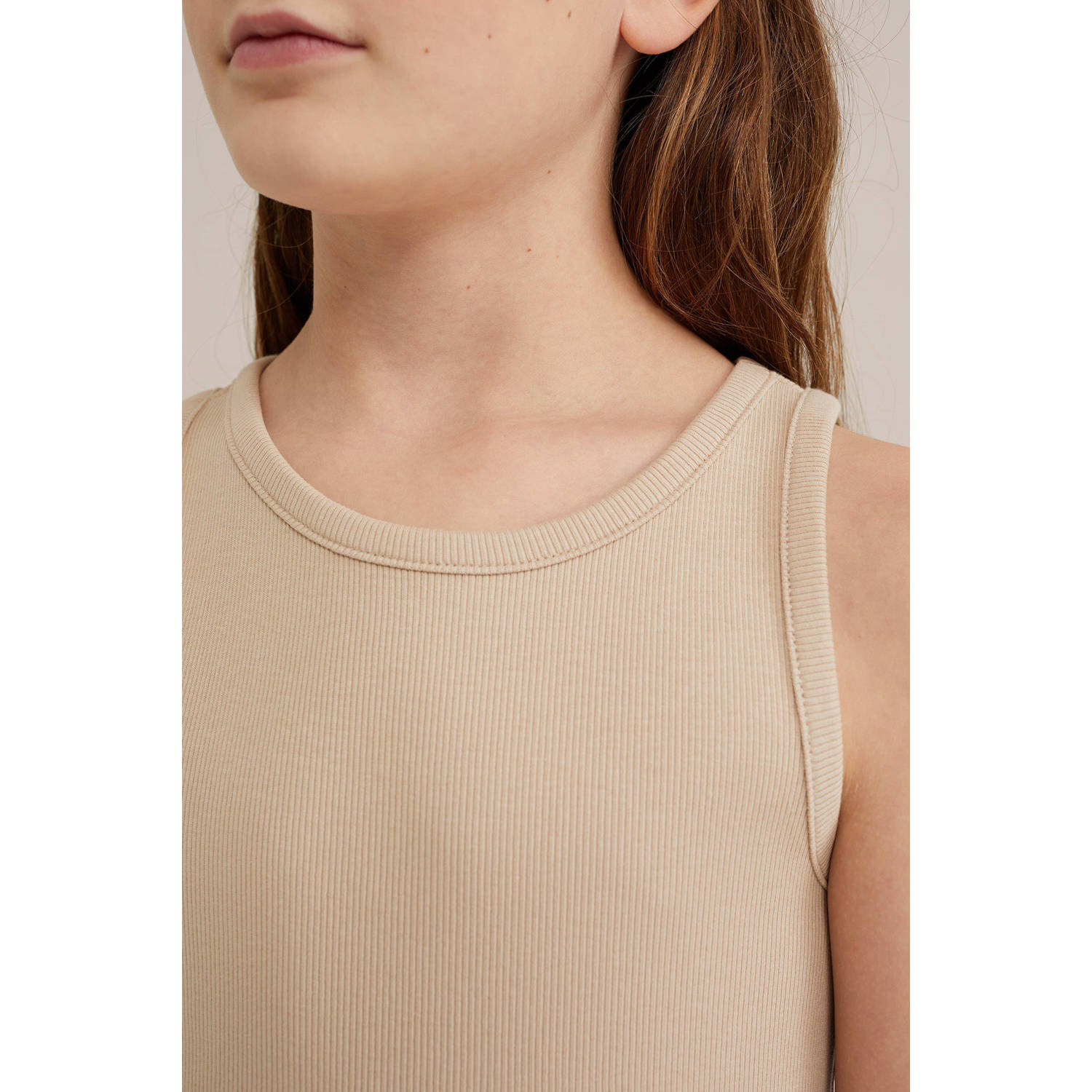 WE Fashion mouwloze top rib gebreid