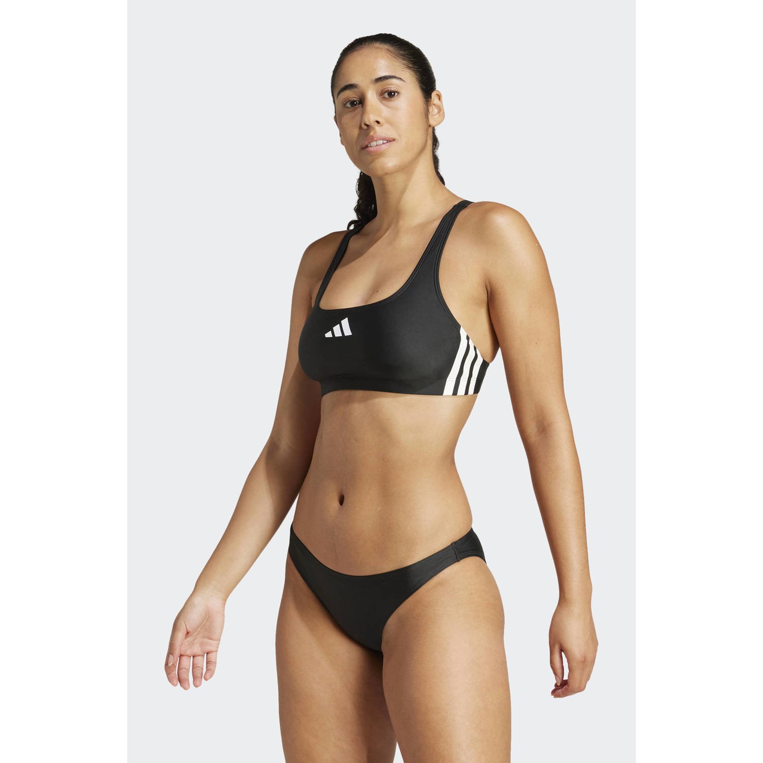 Adidas 3-Stripes V-Back Bikini Zwart- Dames Zwart