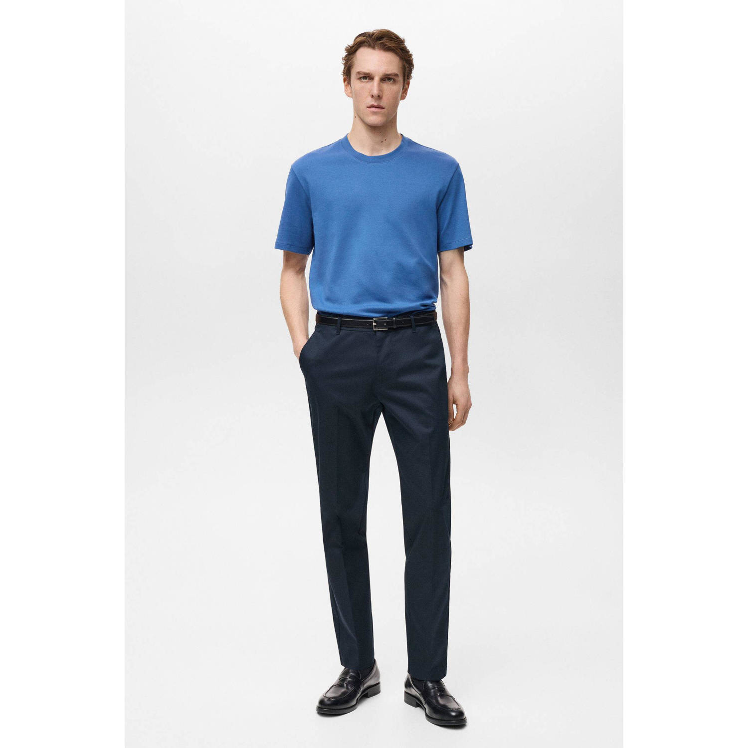 Mango Man T-shirt lichtblauw
