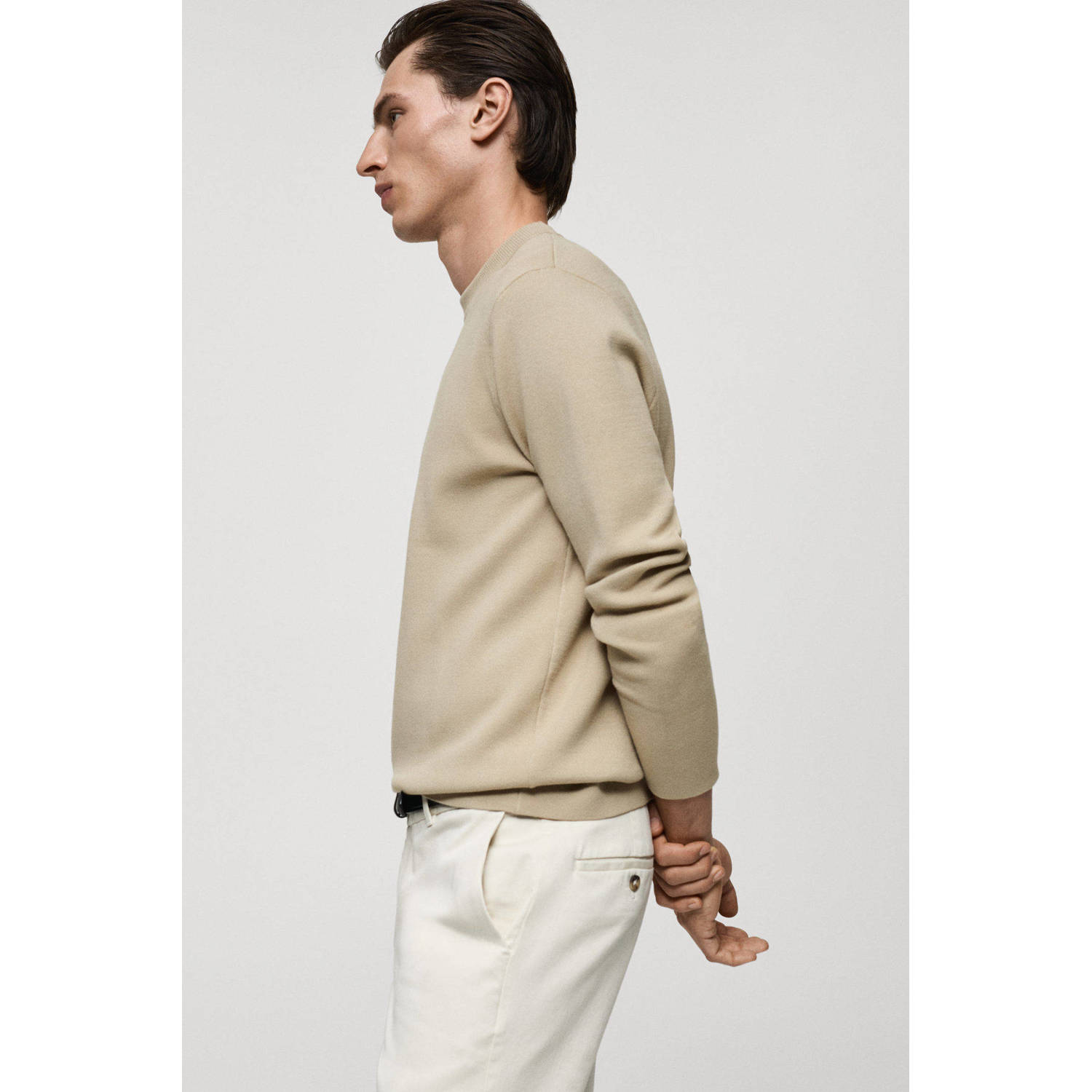 Mango Man gebreide trui beige