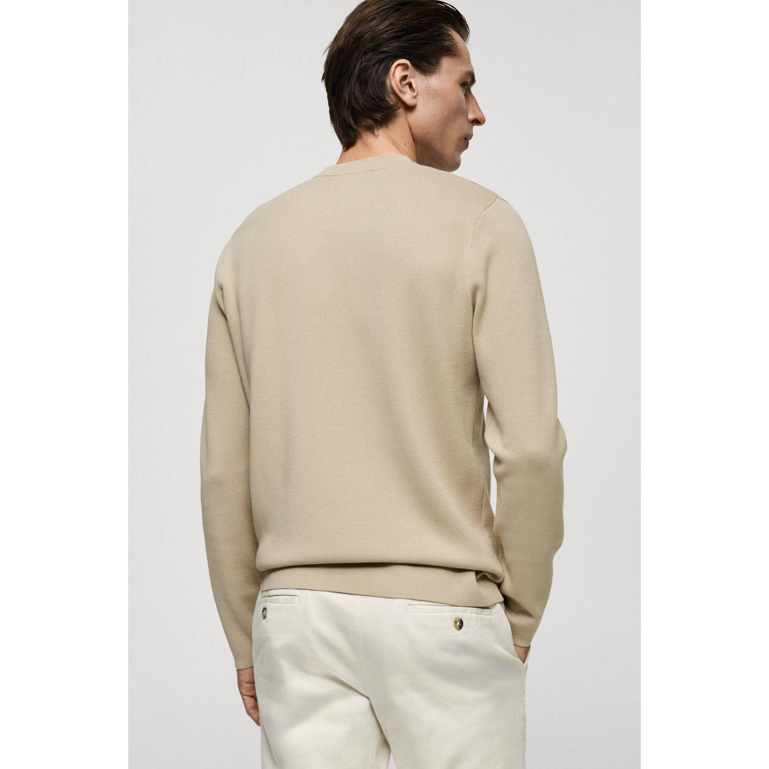 Mango Man gebreide trui beige