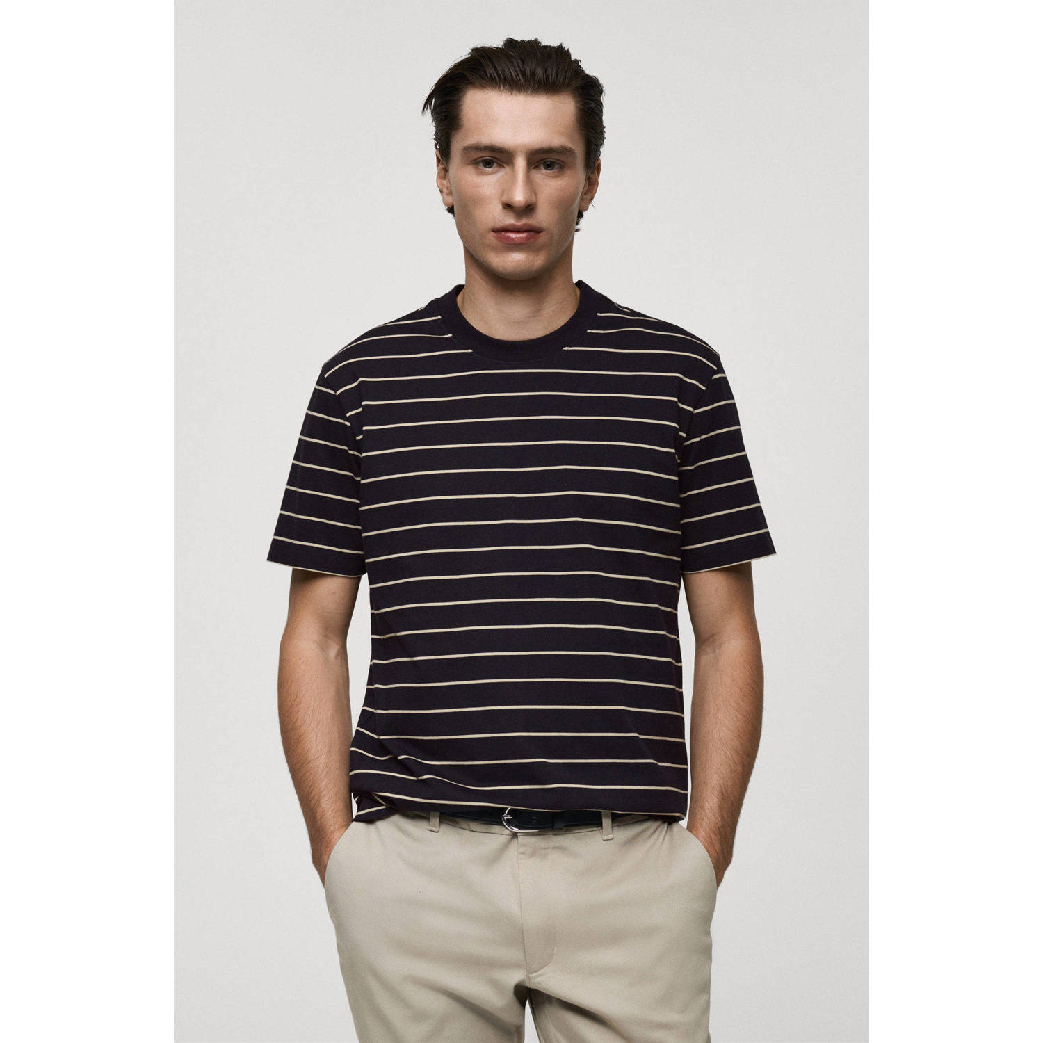 Mango Man T-shirt donkerblauw